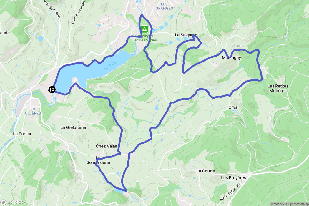 Cublize : carte du parcours de randonnée - France