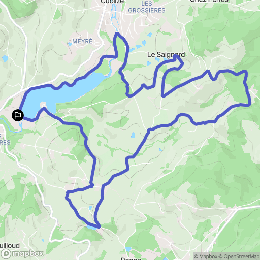 Cublize : carte du parcours de randonnée - France