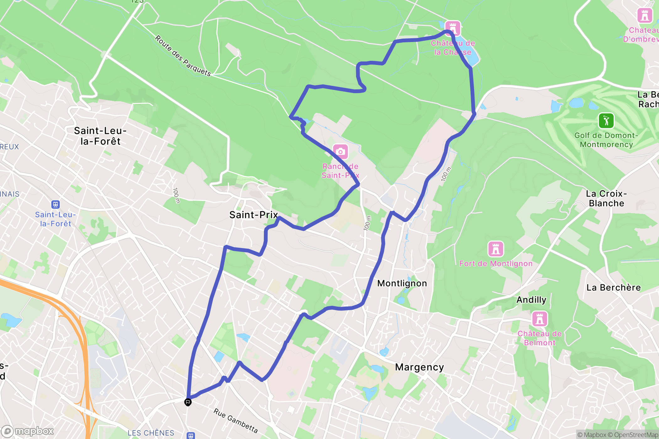 Ermont : carte du parcours de randonnée - France