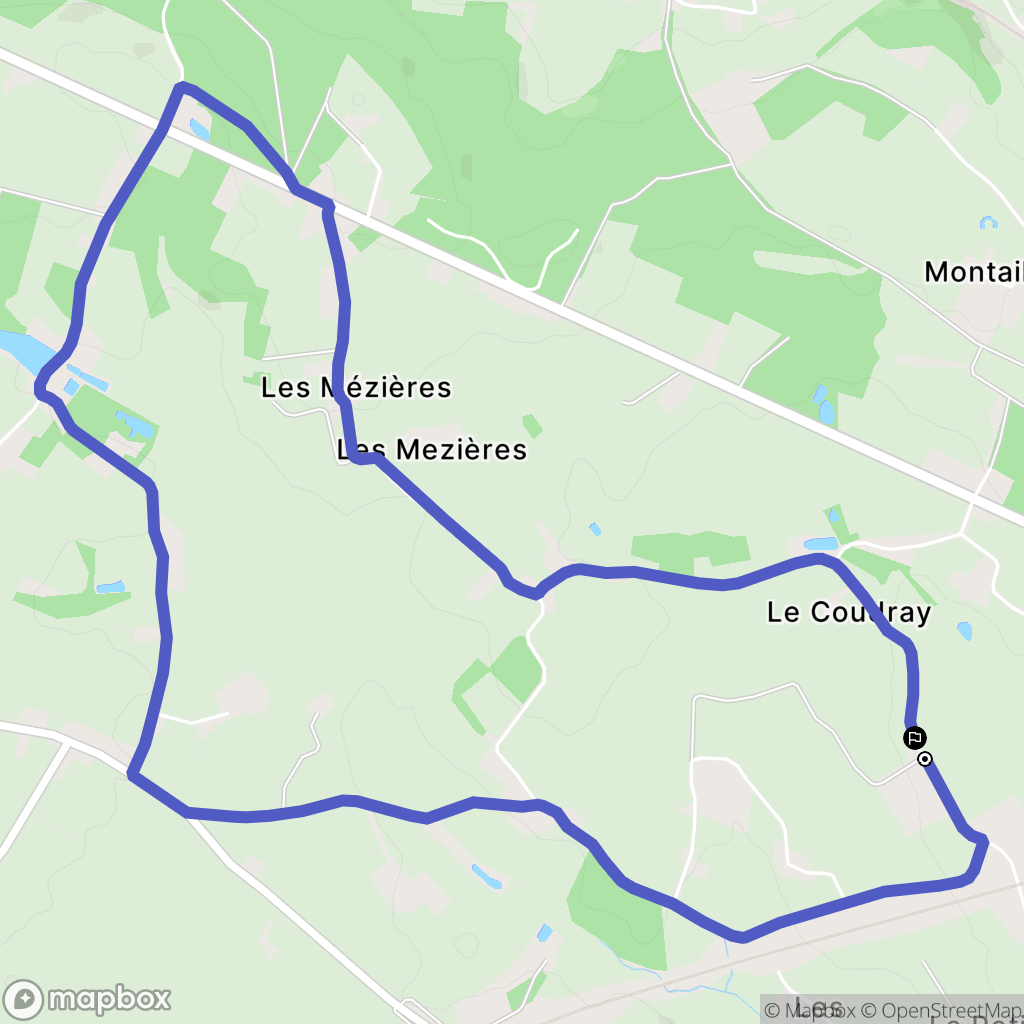 Aigné : carte du parcours de randonnée - France