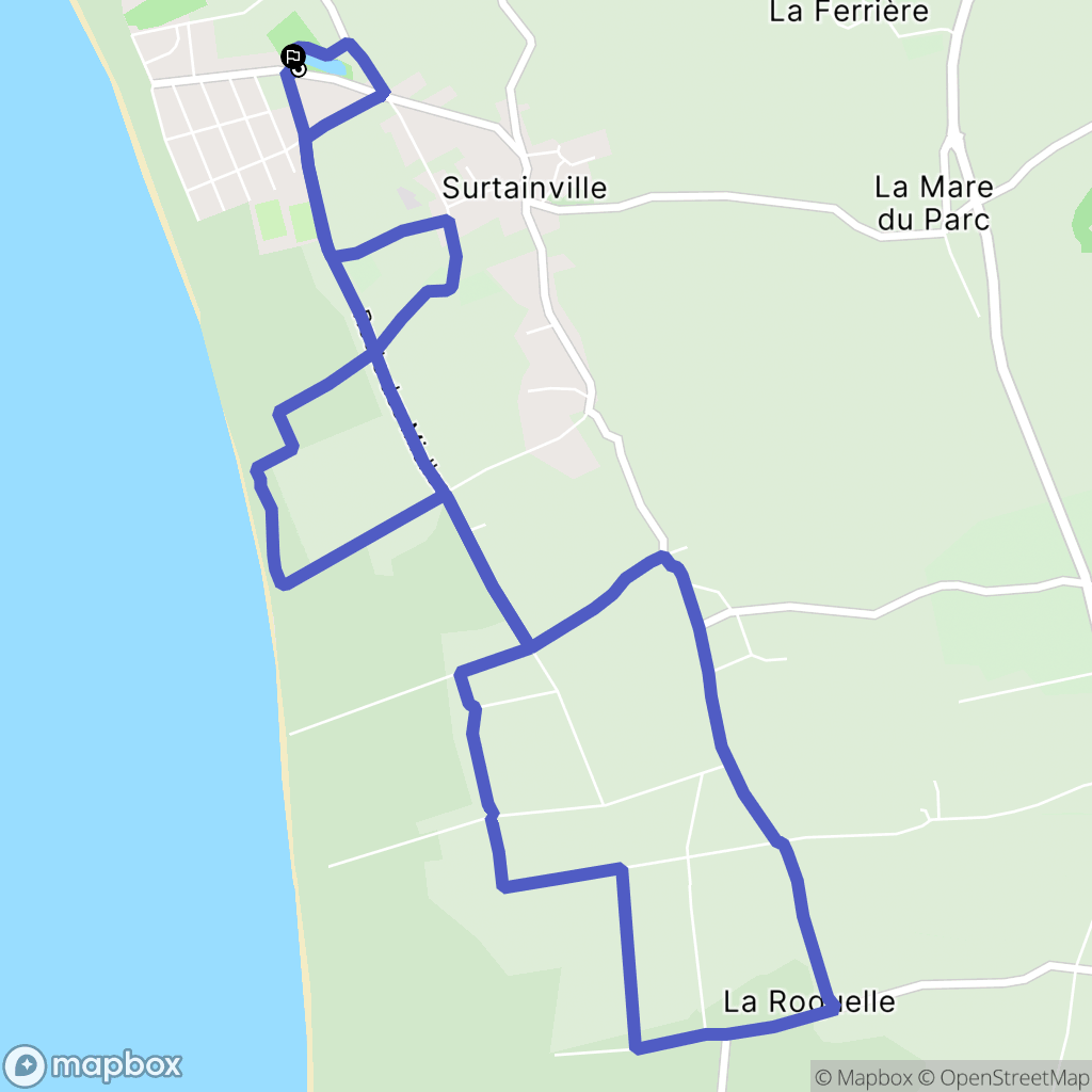 Surtainville : carte du parcours de randonnée - France