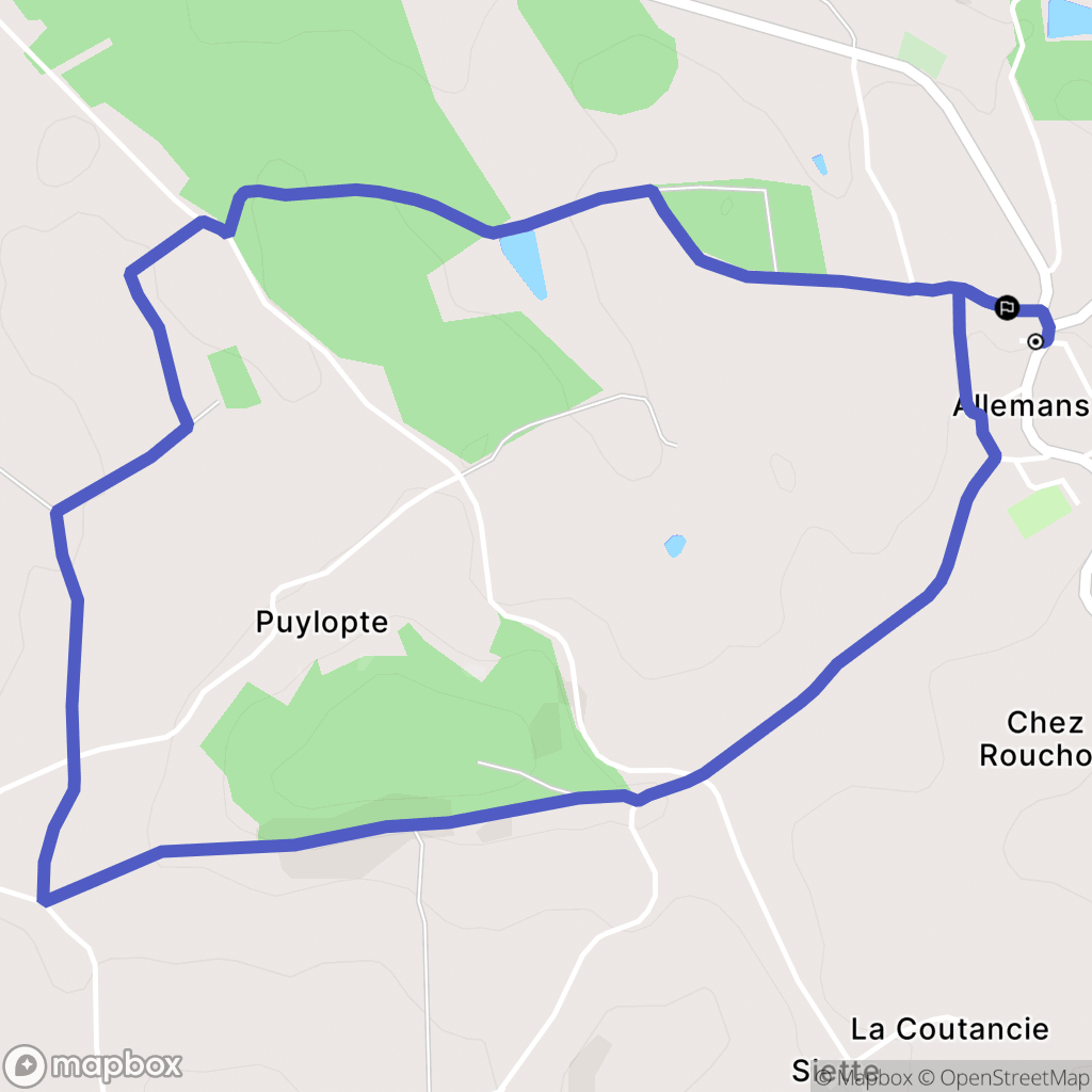 Allemans : carte du parcours de randonnée - France