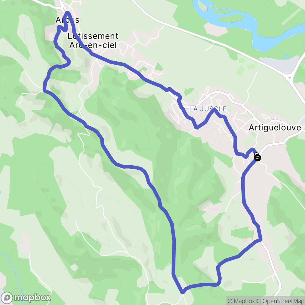 Artiguelouve : carte du parcours de randonnée - France