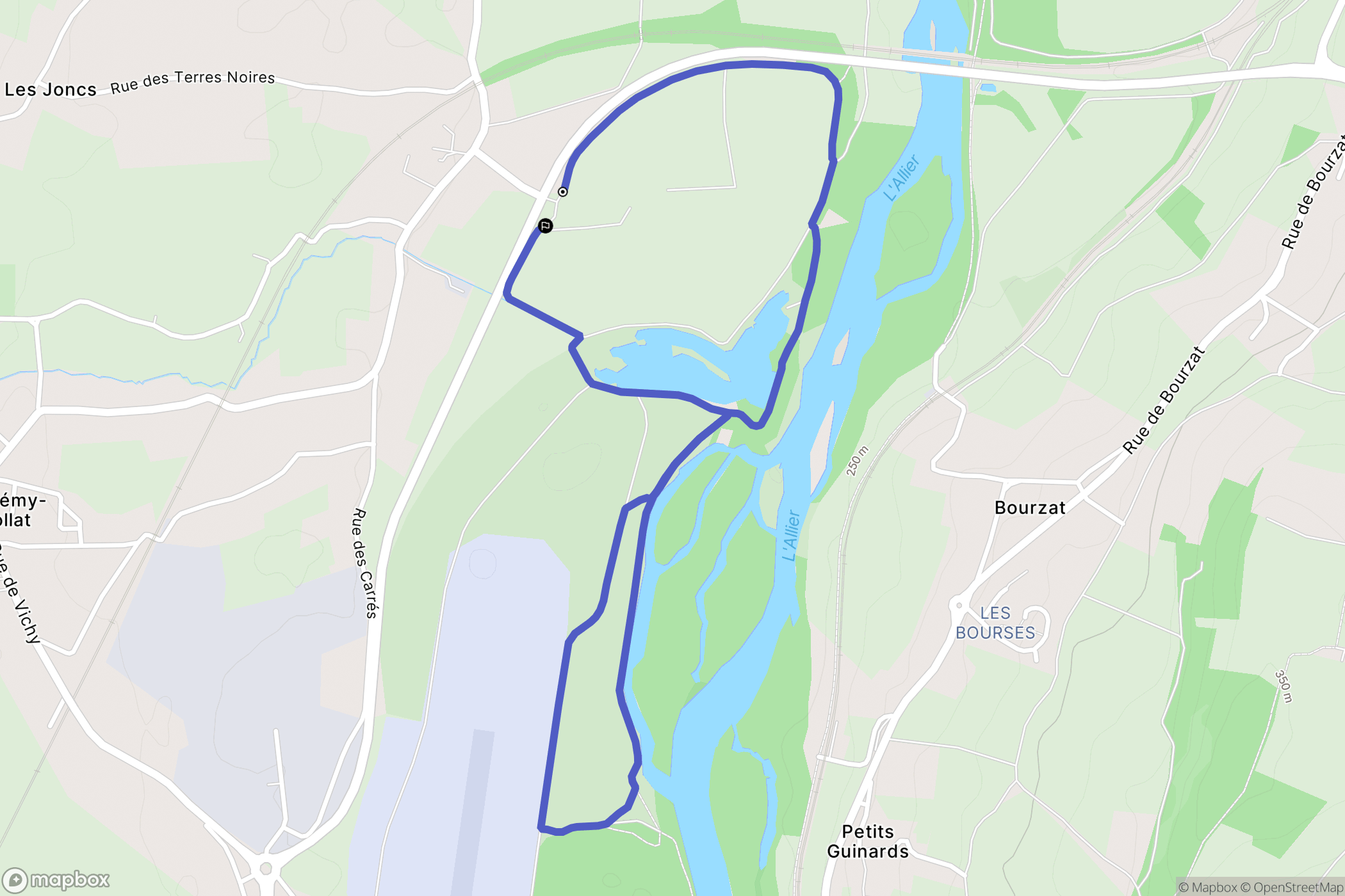 Saint-Rémy-en-Rollat : carte du parcours de randonnée - France