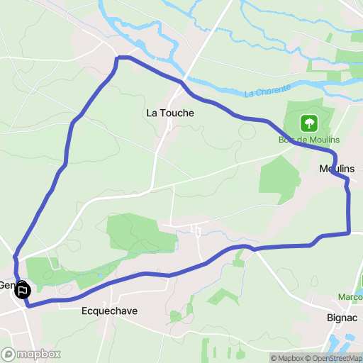 Genac-Bignac : carte du parcours de randonnée - France