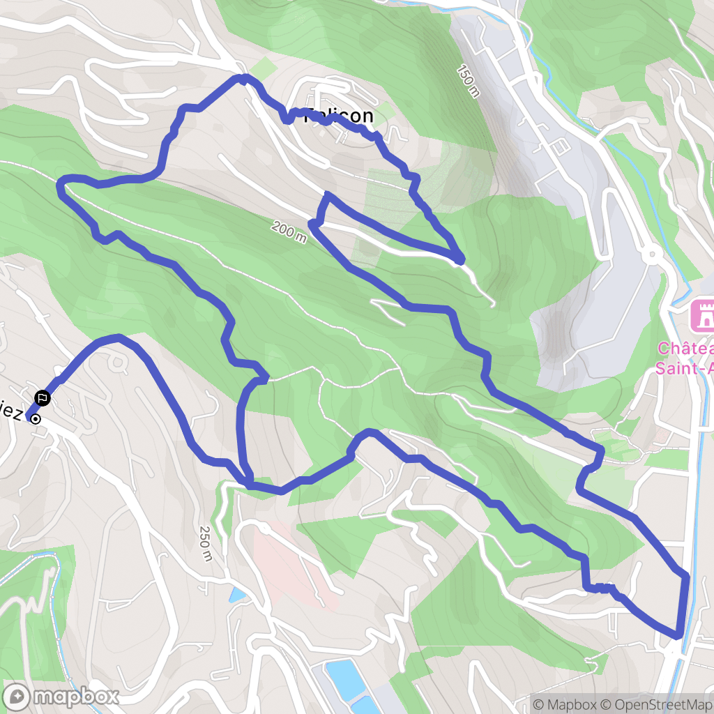Falicon : carte du parcours de randonnée - France