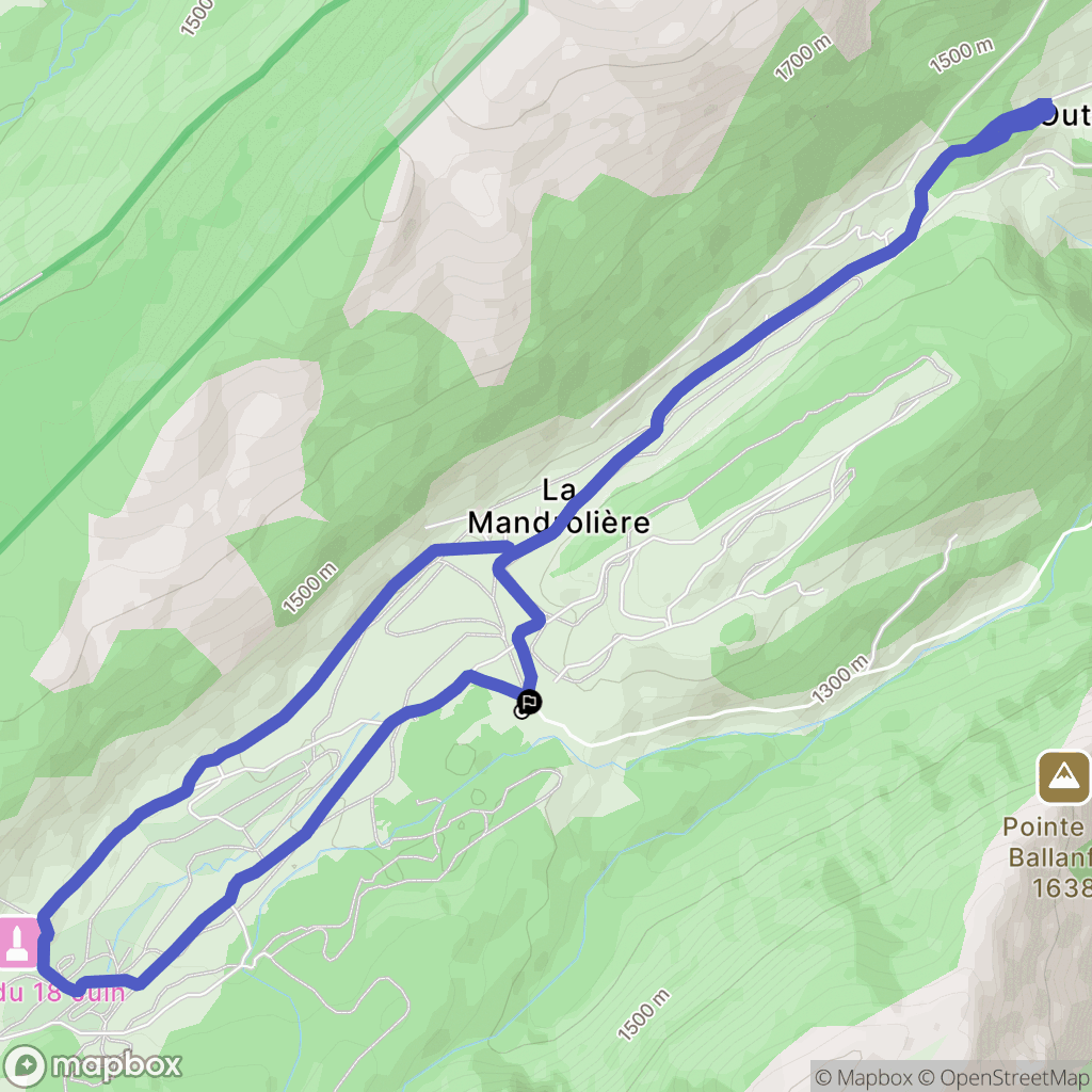 Glières-Val-de-Borne : carte du parcours de randonnée - France