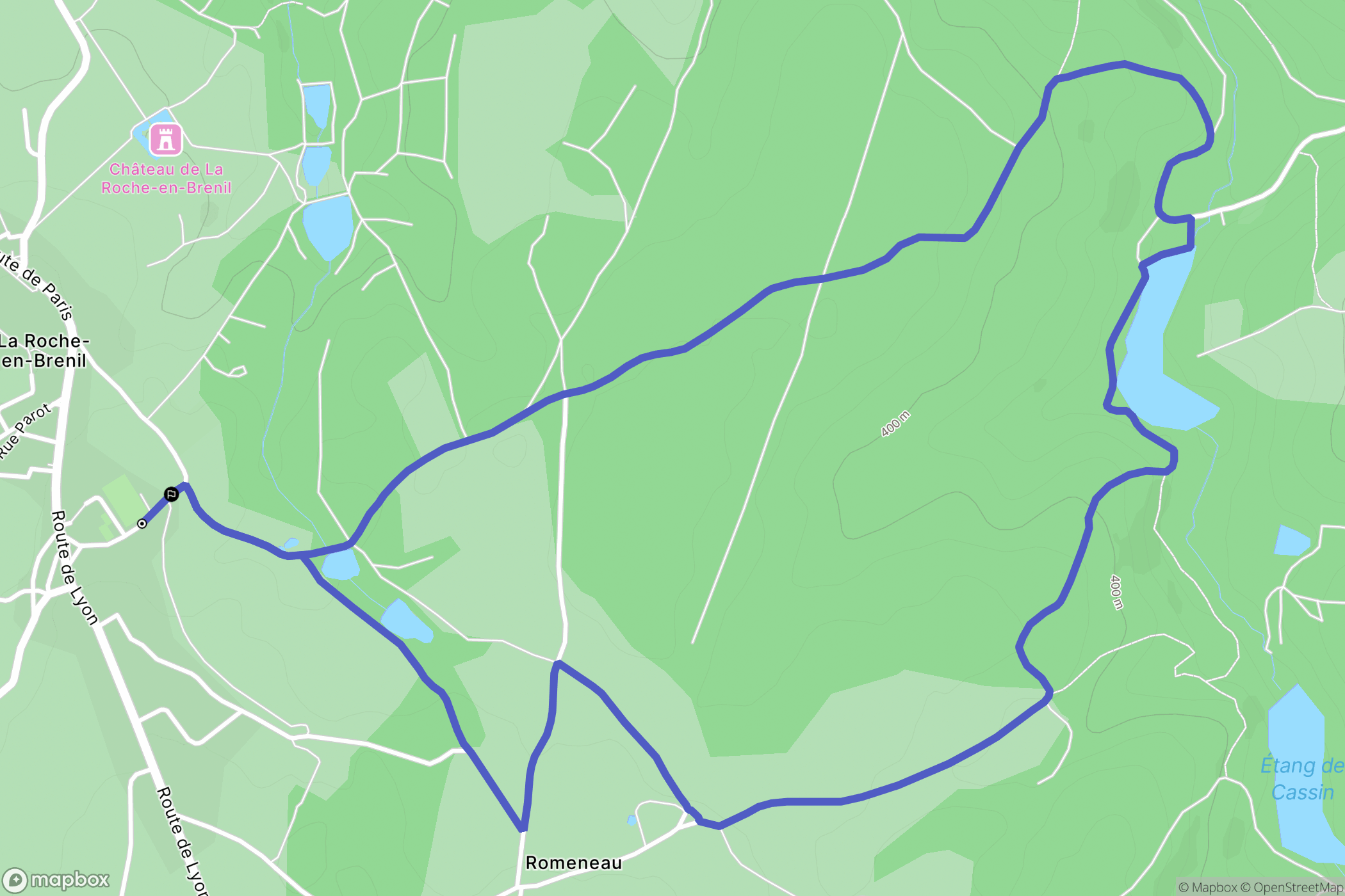 La Roche-en-Brenil : carte du parcours de randonnée - France