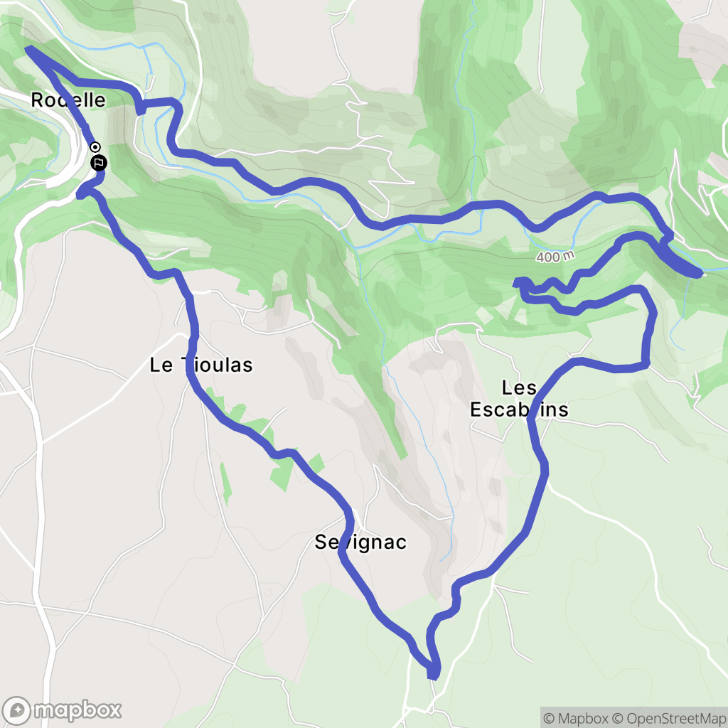 Rodelle : carte du parcours de randonnée - France