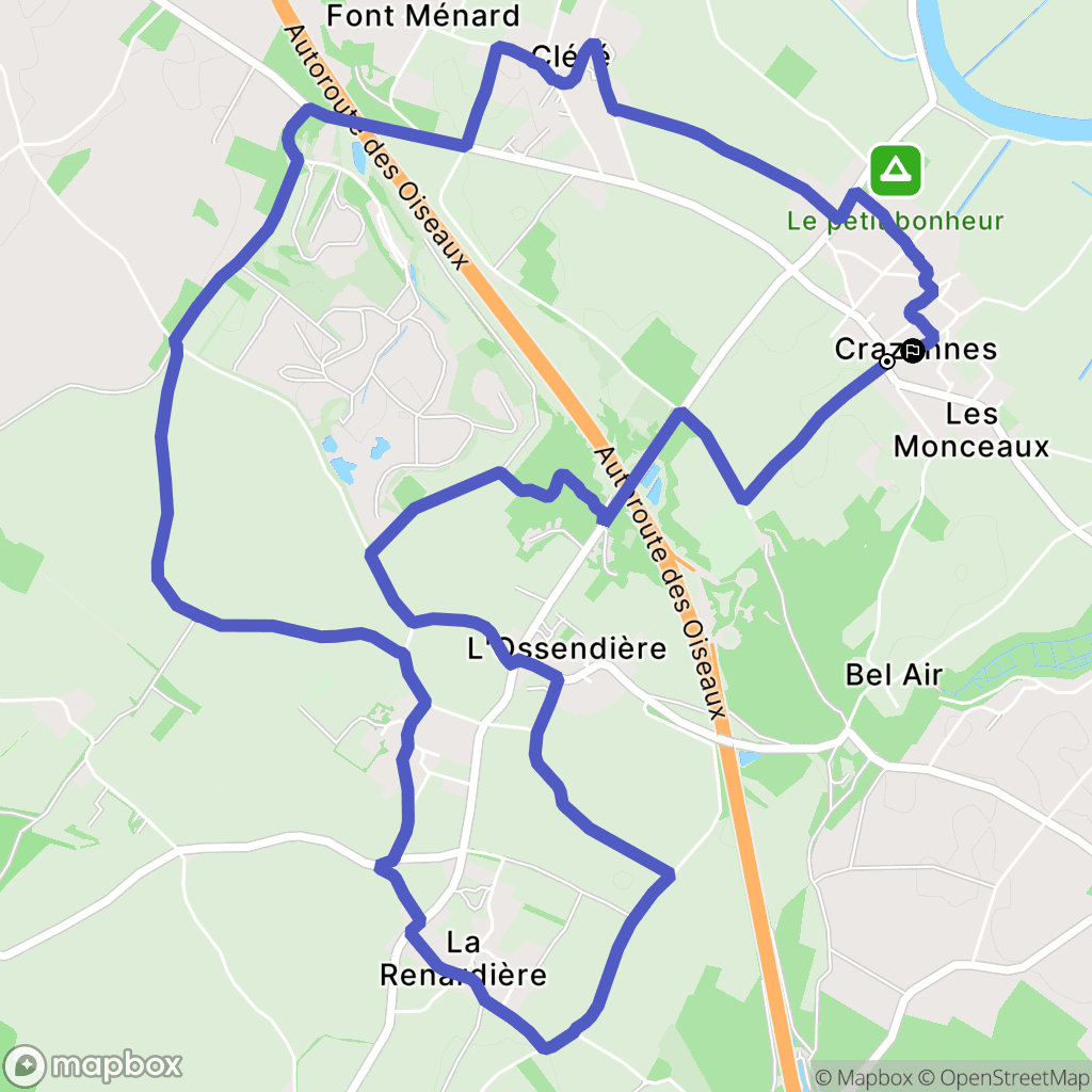 Crazannes : carte du parcours de randonnée - France