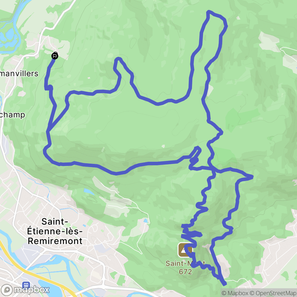 Saint-Étienne-lès-Remiremont : carte du parcours de randonnée - France
