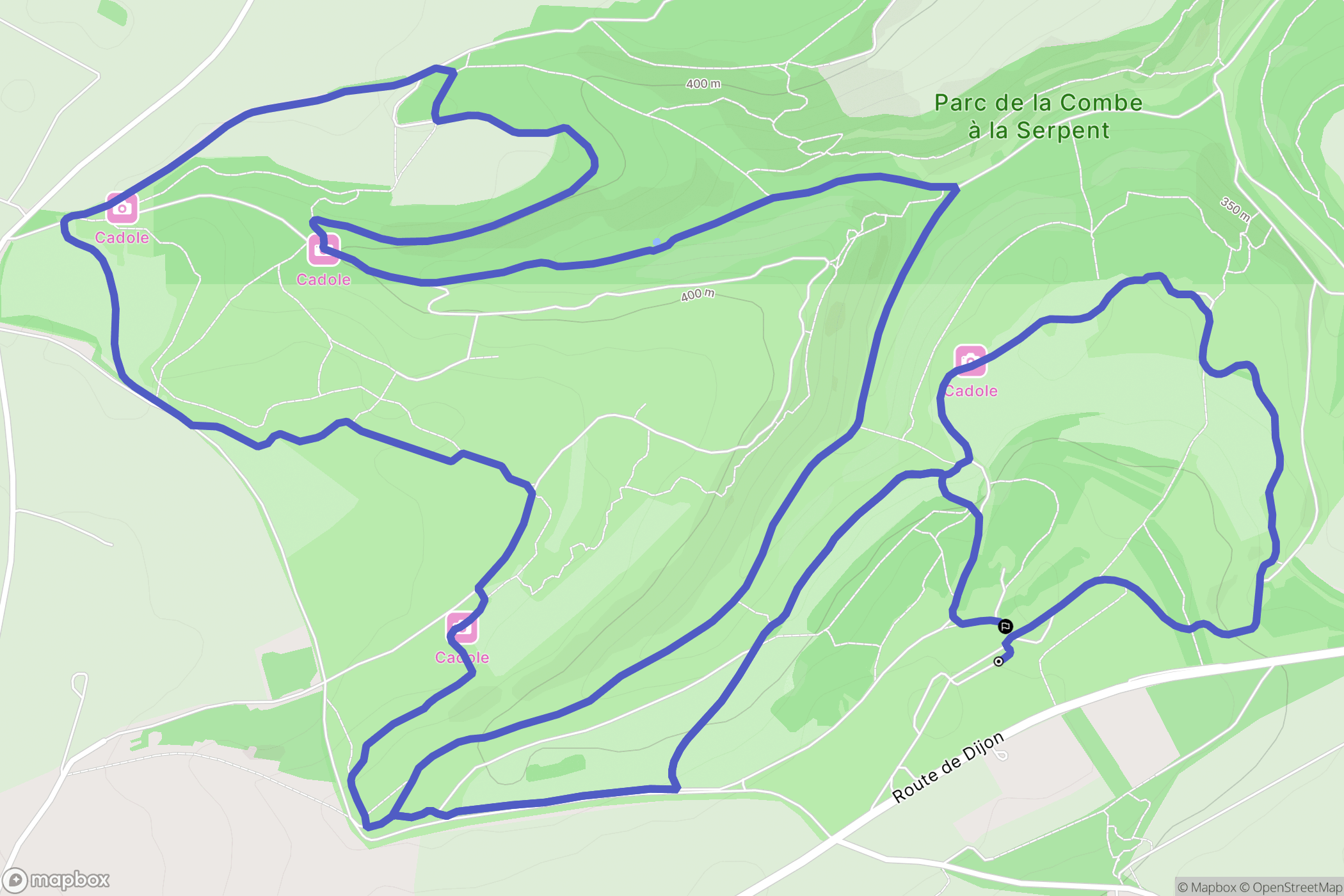 Corcelles-les-Monts : carte du parcours de randonnée - France