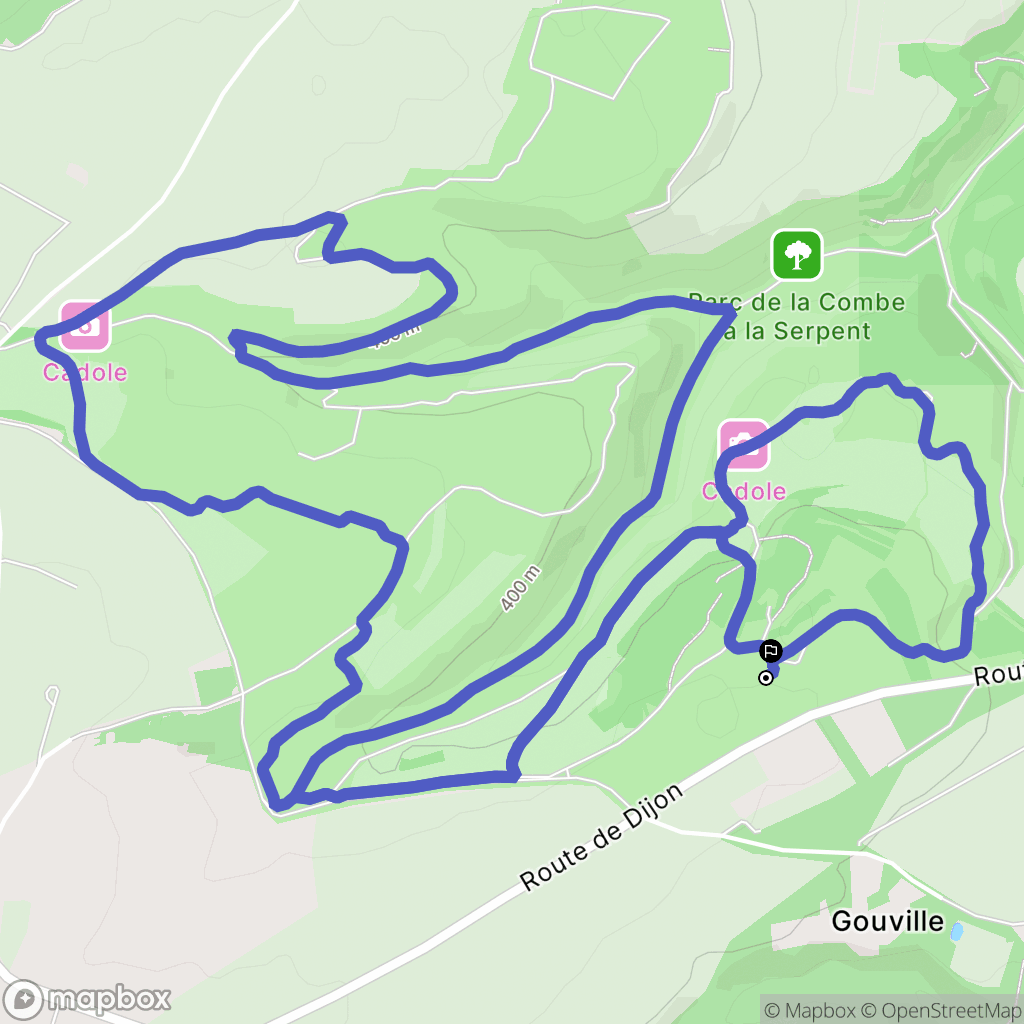 Corcelles-les-Monts : carte du parcours de randonnée - France