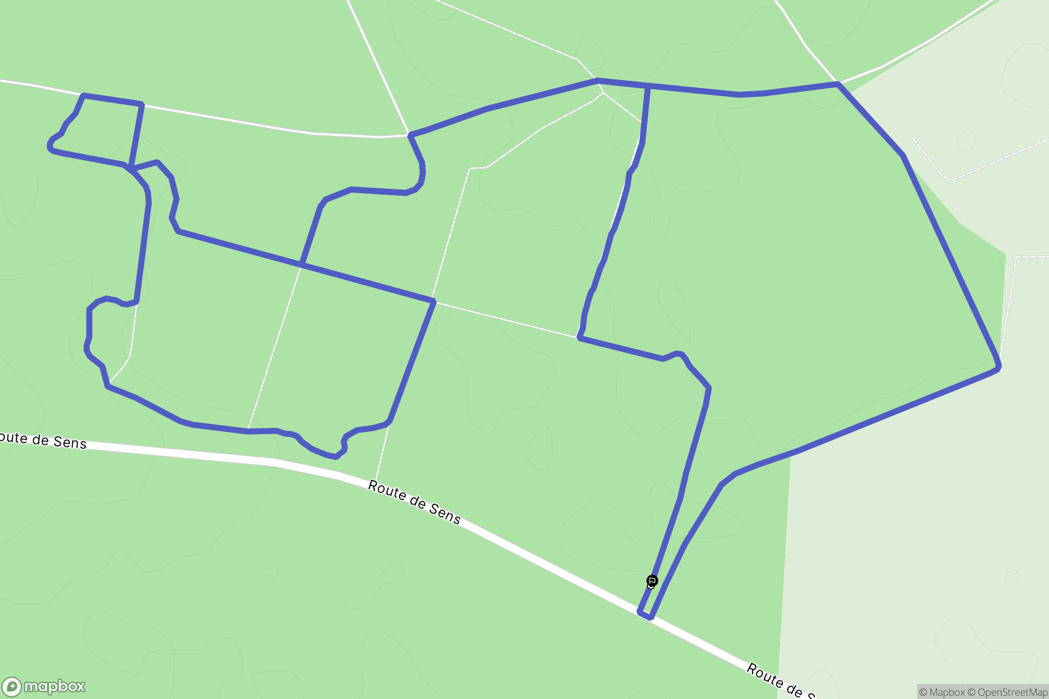Poligny : carte du parcours de randonnée - France