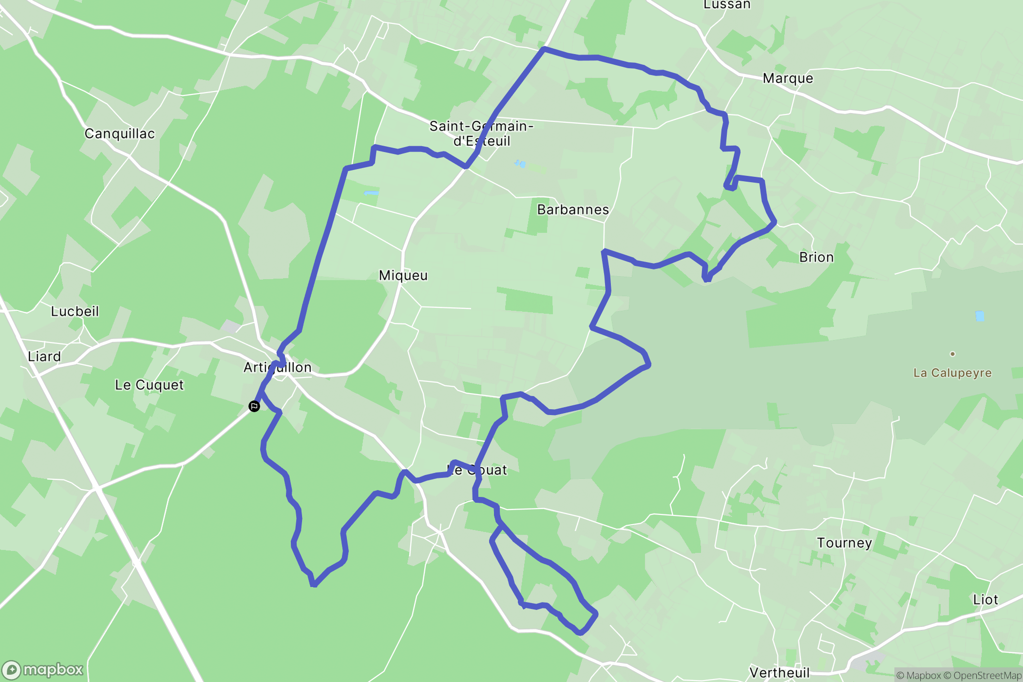 Saint-Germain-d'Esteuil : carte du parcours de randonnée - France