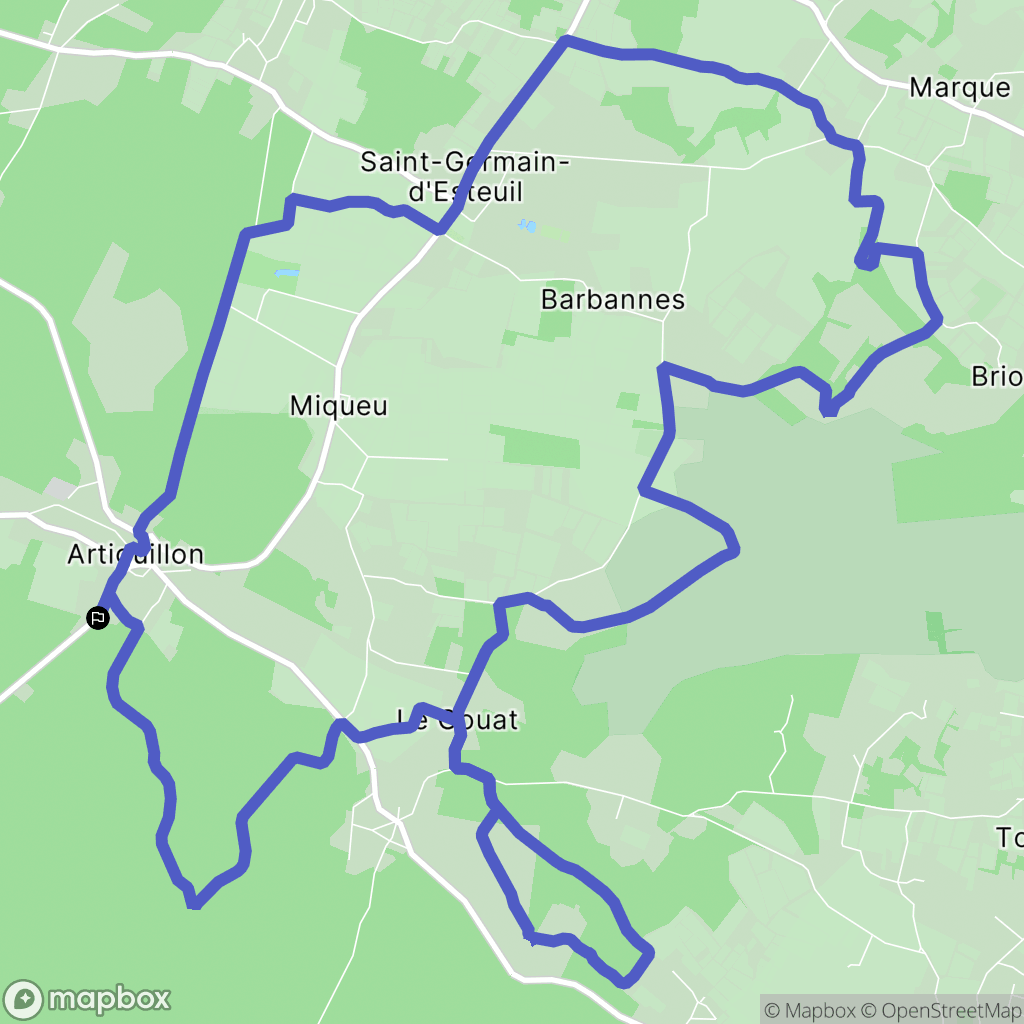 Saint-Germain-d'Esteuil : carte du parcours de randonnée - France