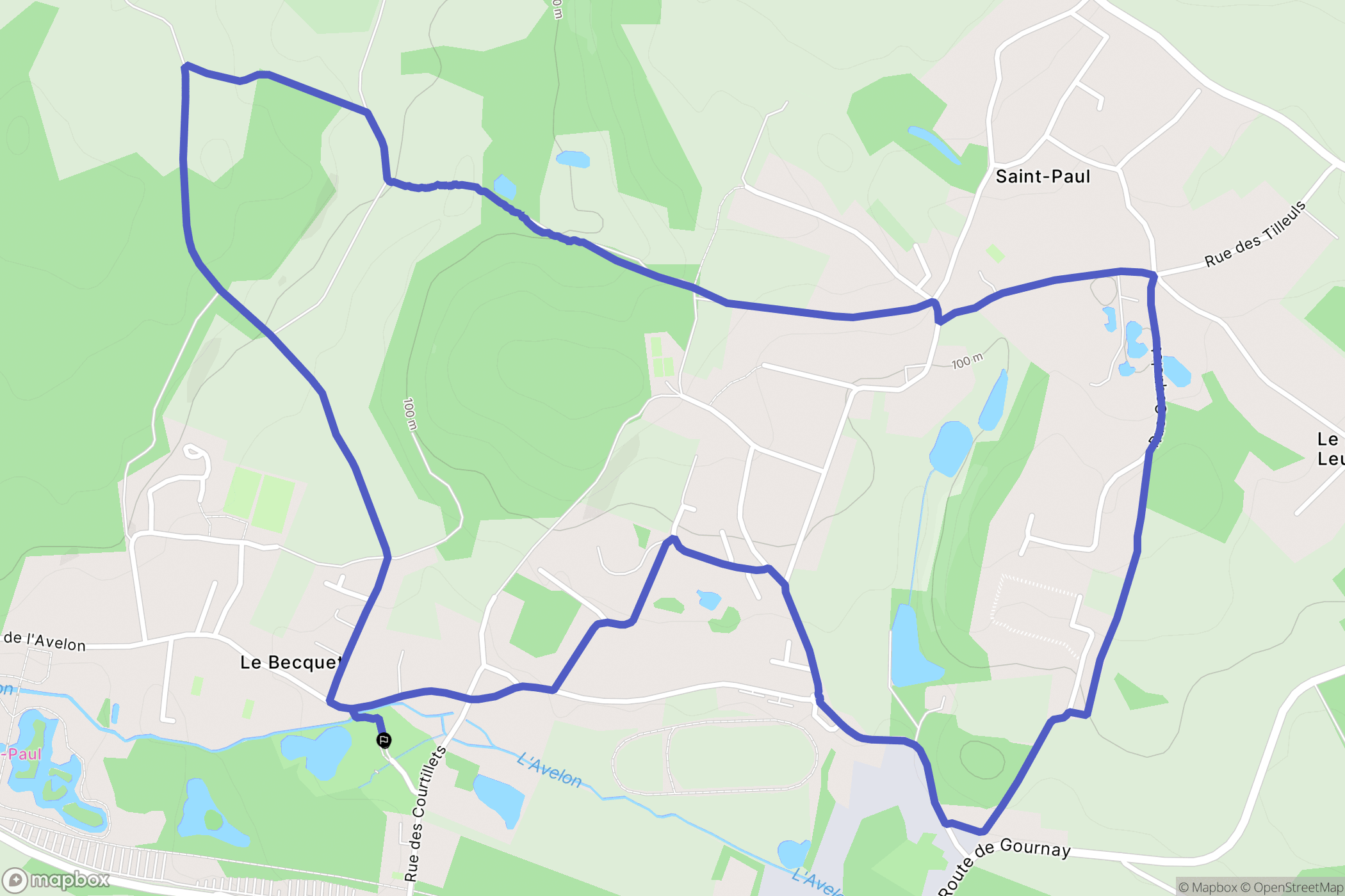 Saint-Paul : carte du parcours de randonnée - France