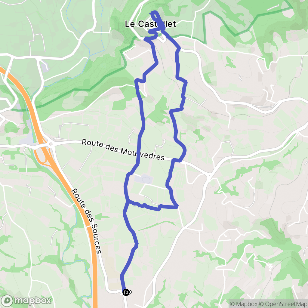 Le Castellet : carte du parcours de randonnée - France