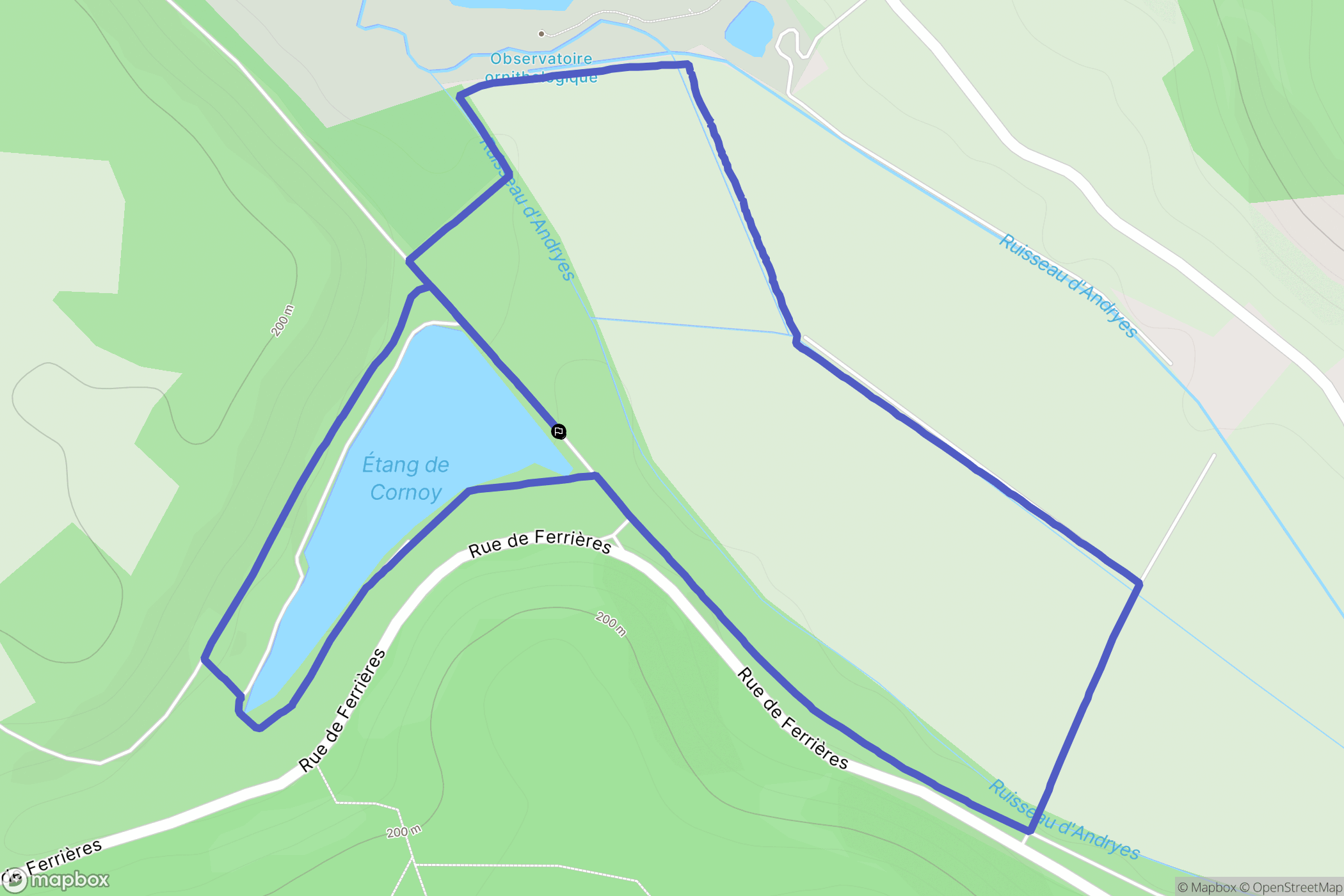Andryes : carte du parcours de randonnée - France
