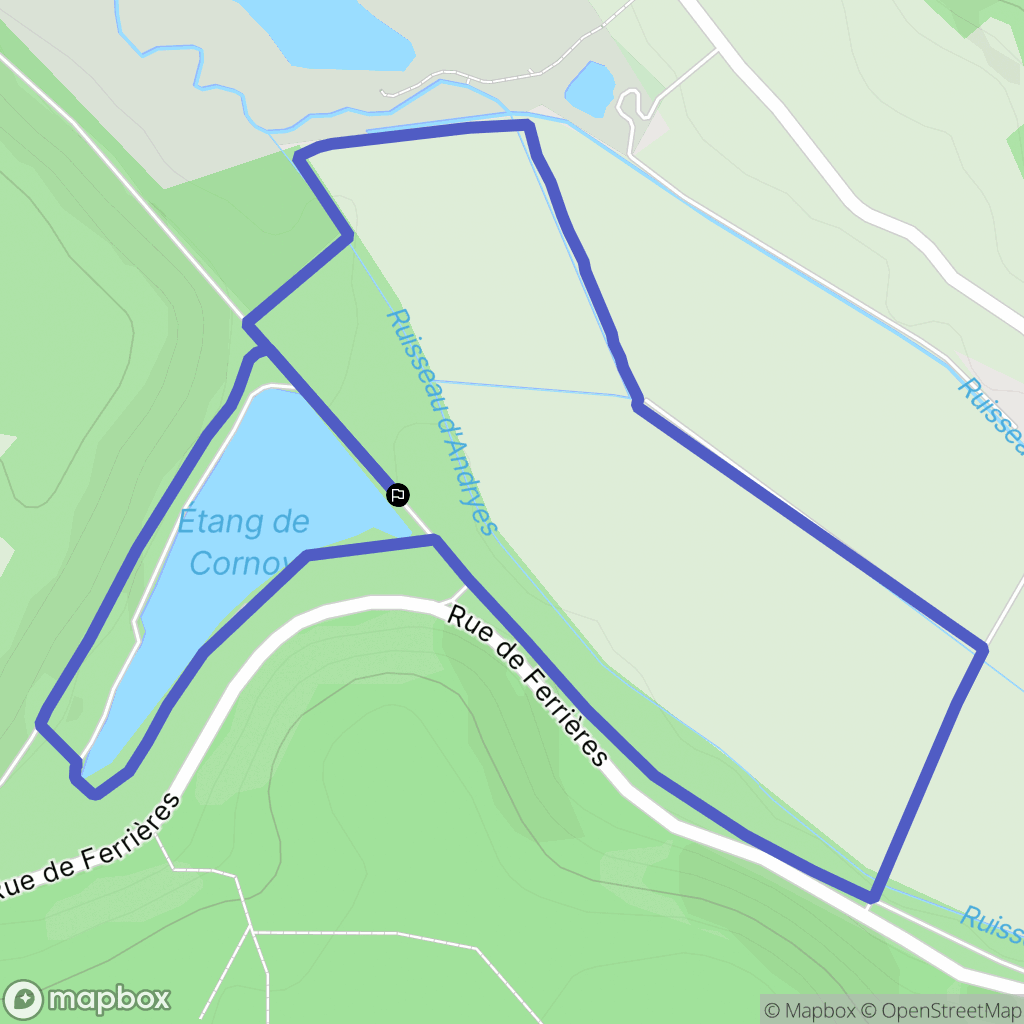 Andryes : carte du parcours de randonnée - France
