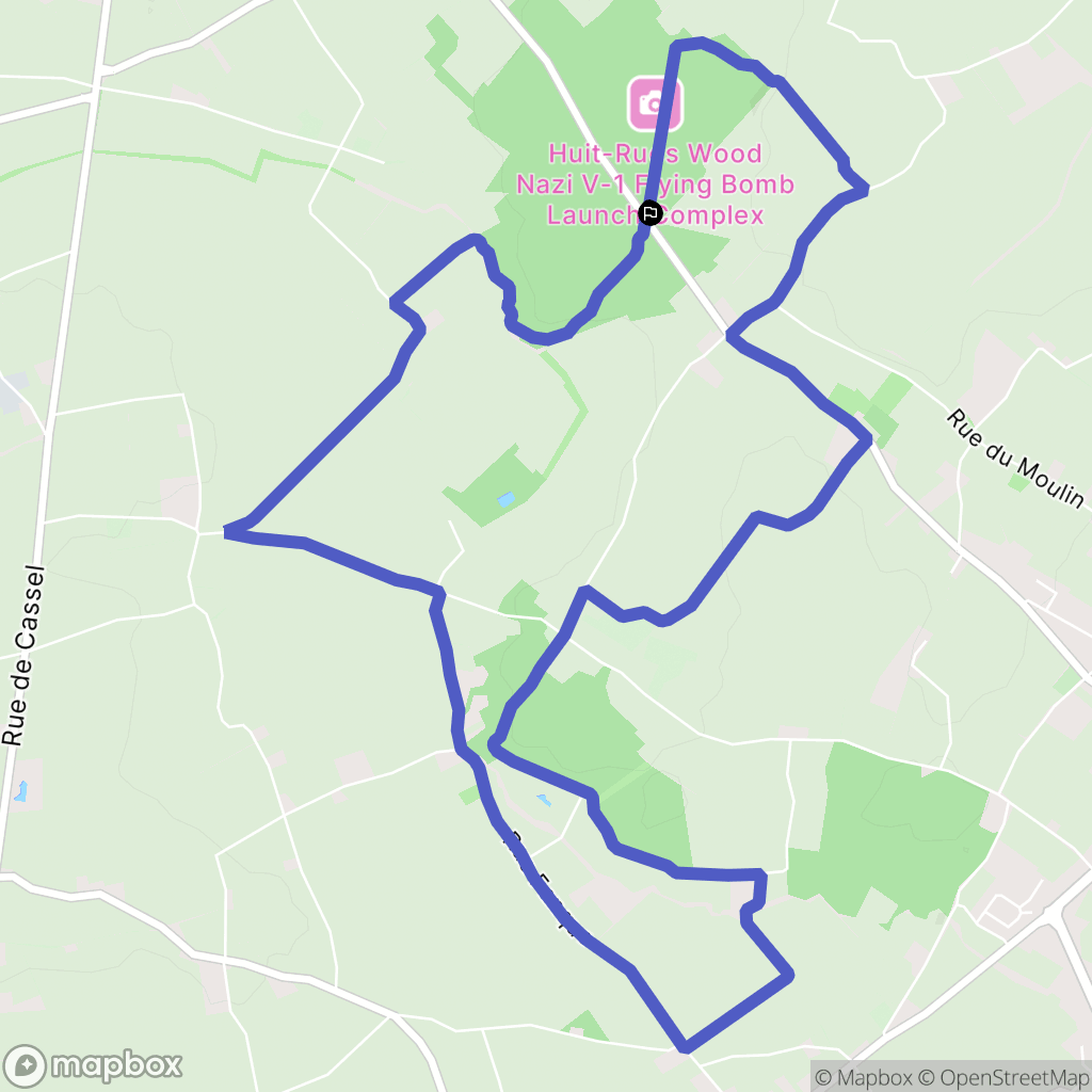 Morbecque : carte du parcours de randonnée - France