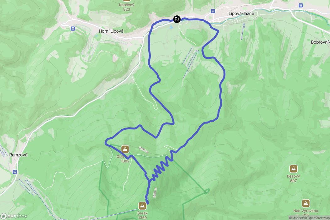 Lipová-lázně: mapa trasy - Czechia