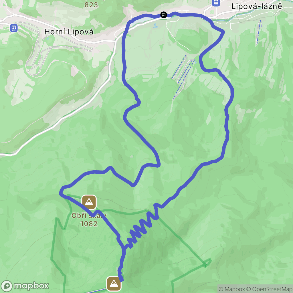 Lipová-lázně: mapa trasy - Czechia