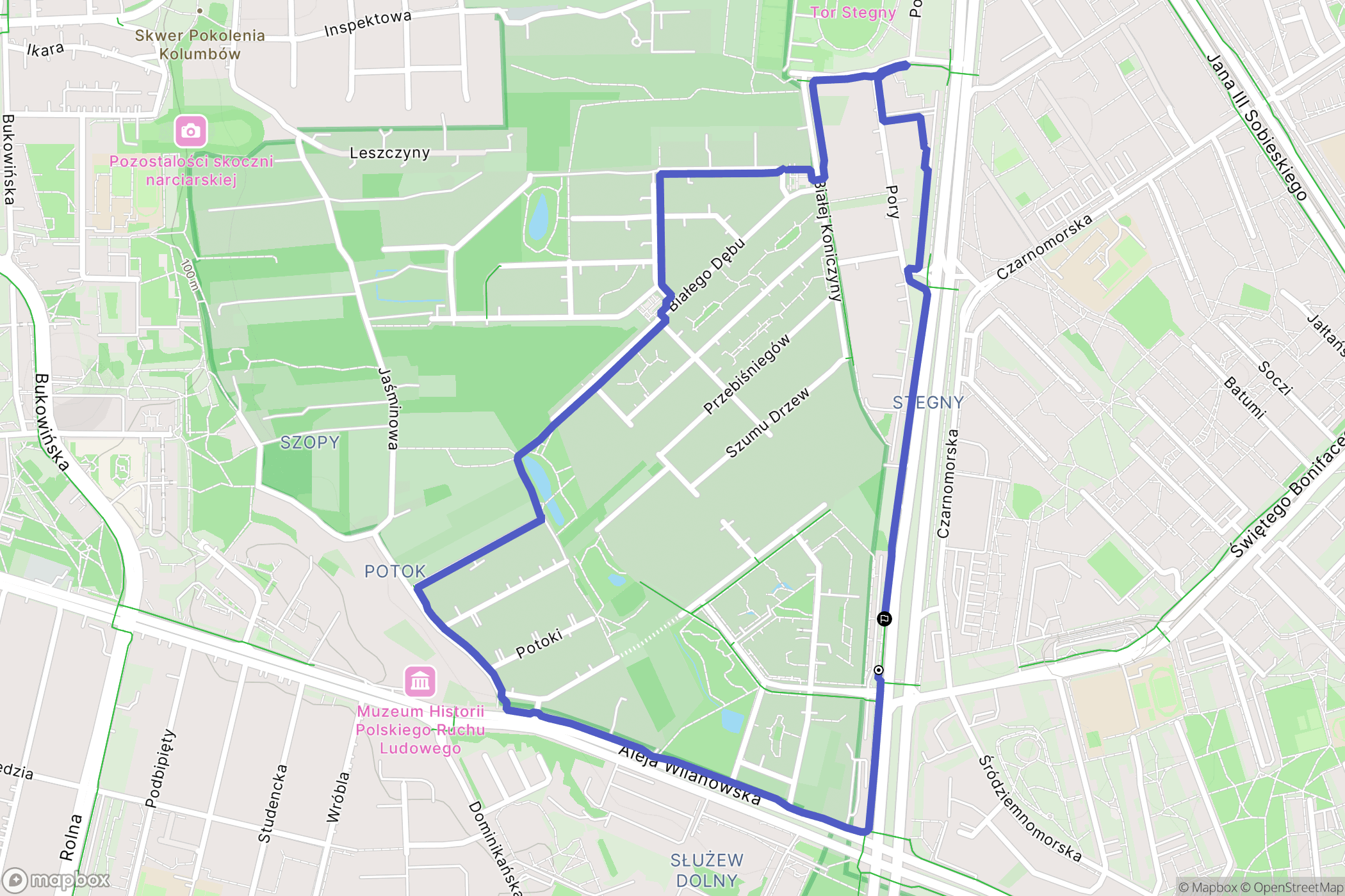 Warszawa: mapa trasy - Poland