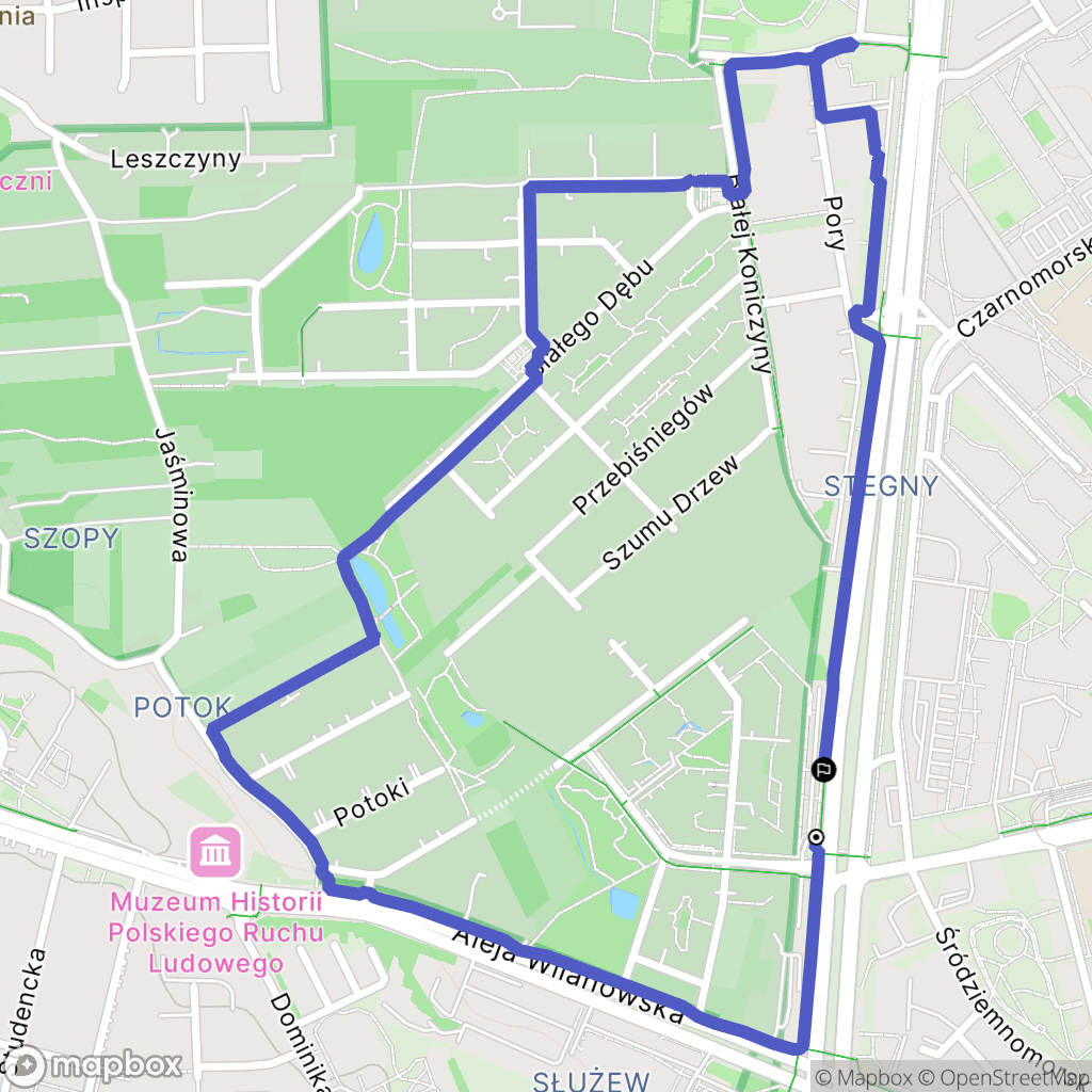 Warszawa: mapa trasy - Poland