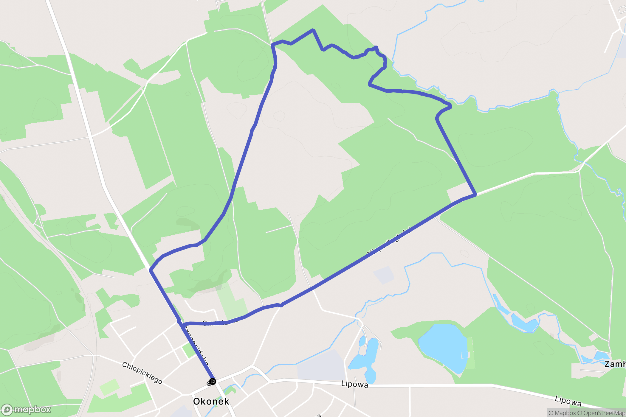 Okonek: mapa trasy - Poland