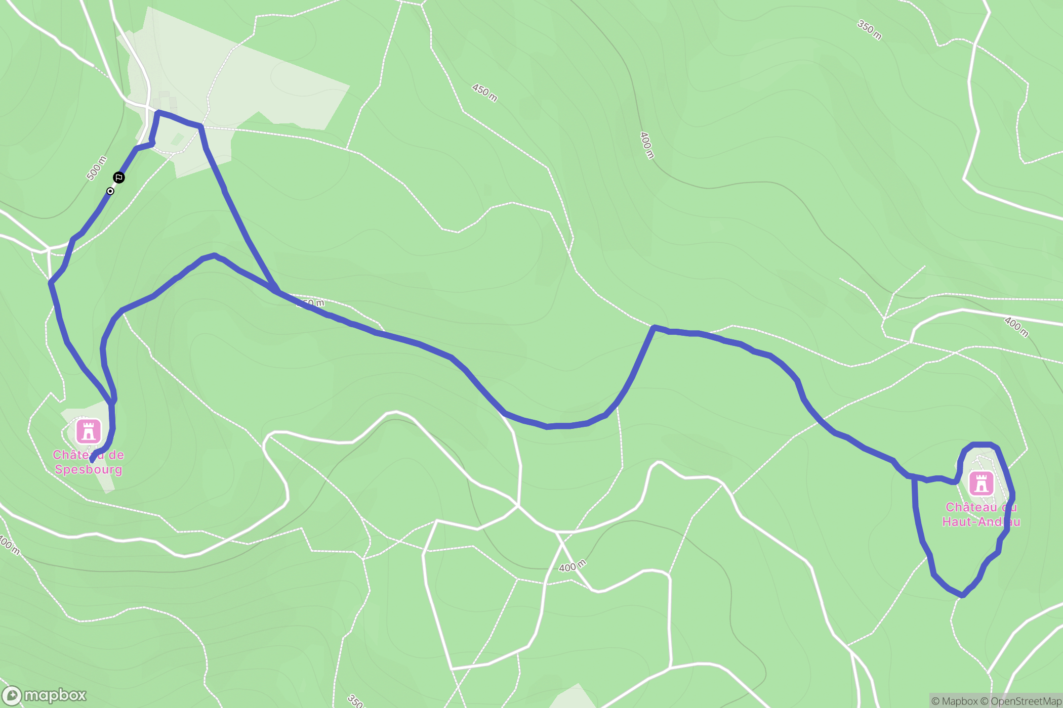 Andlau : carte du parcours de randonnée - France