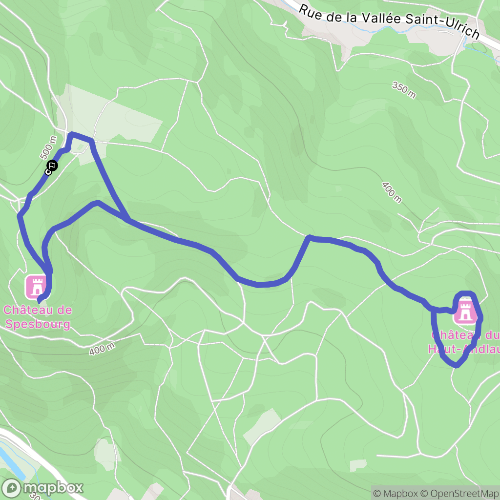 Andlau : carte du parcours de randonnée - France