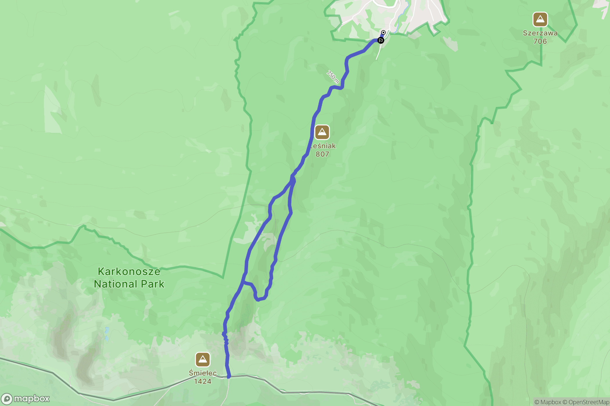 Jelenia Góra: mapa trasy - Poland