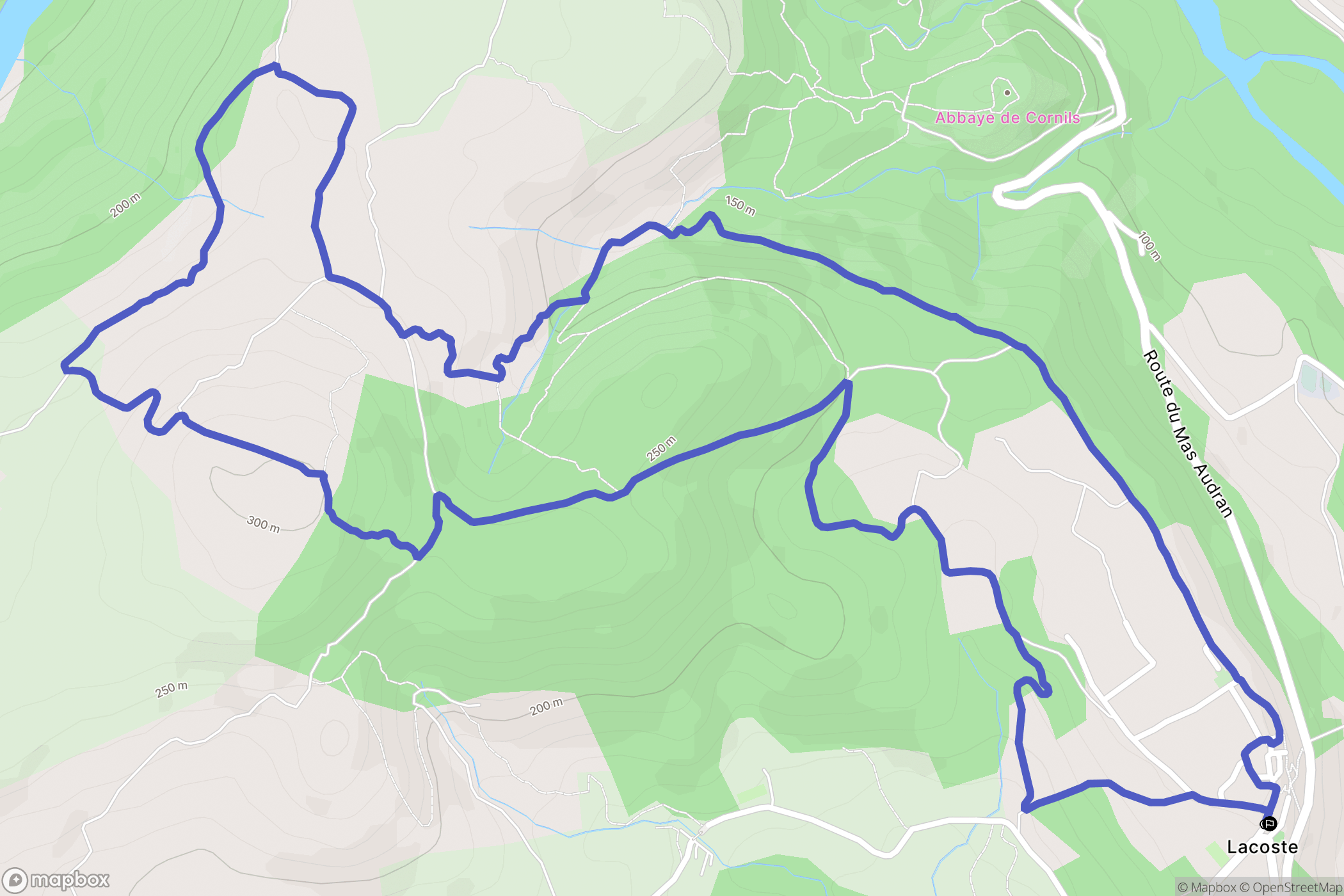 Lacoste : carte du parcours de randonnée - France