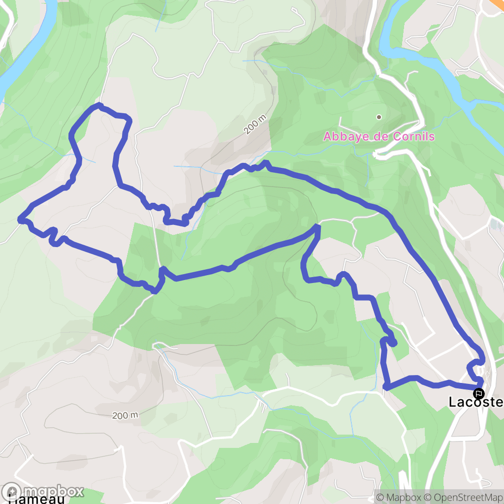 Lacoste : carte du parcours de randonnée - France