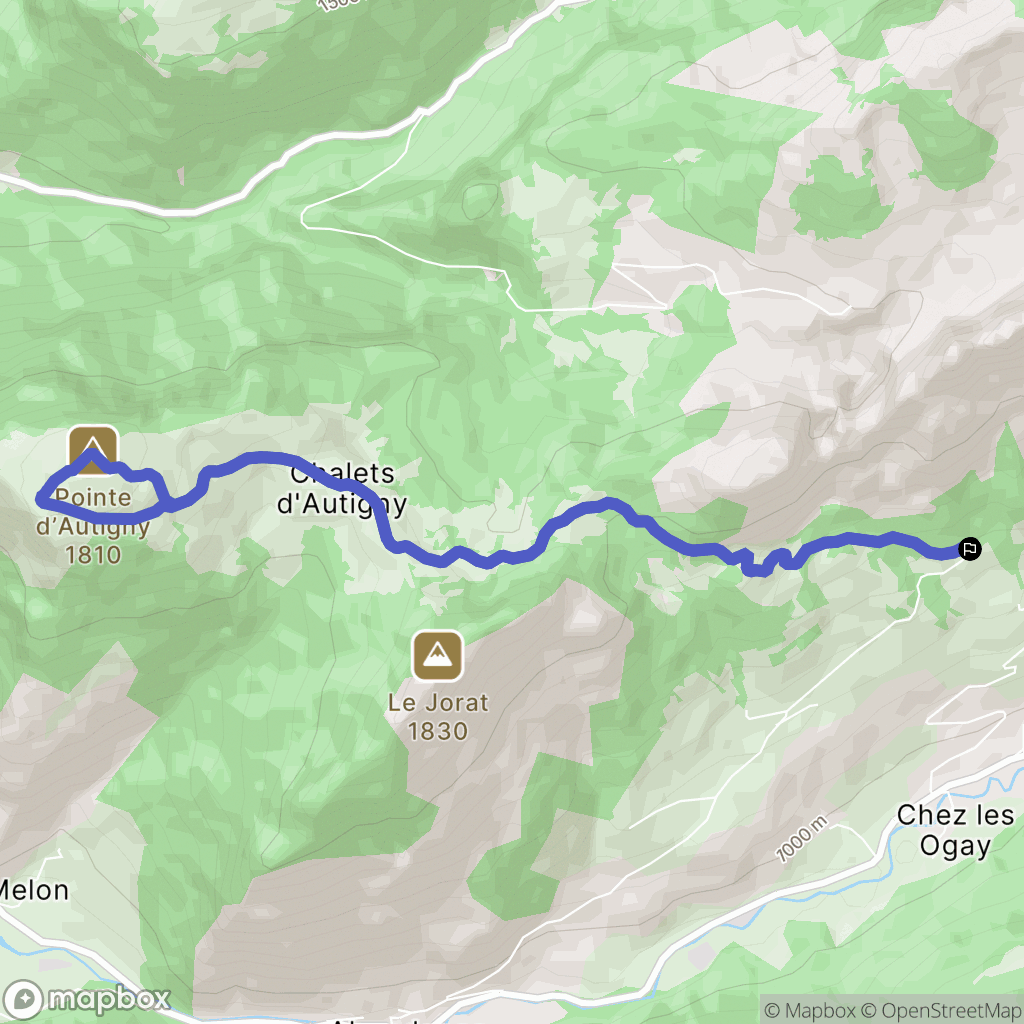 Abondance : carte du parcours de randonnée - France