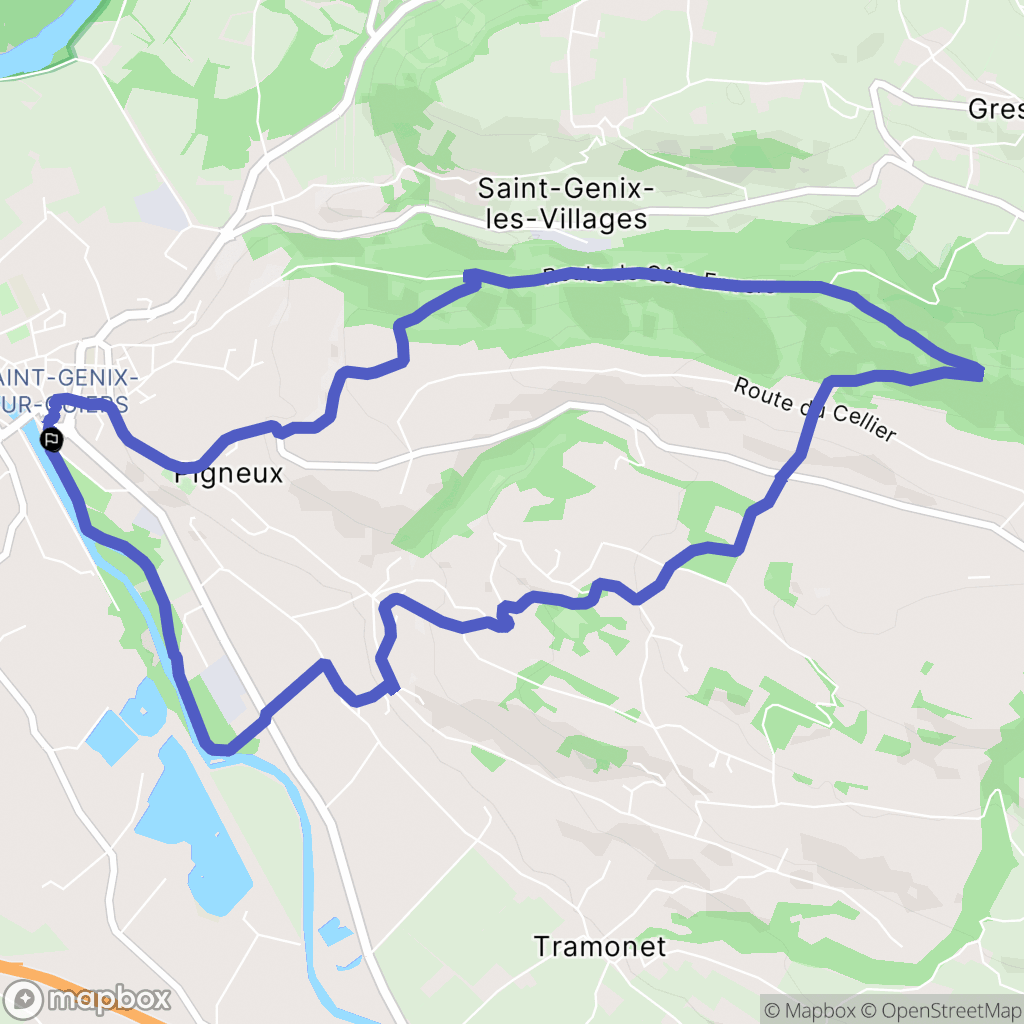 Saint-Genix-les-Villages : carte du parcours de randonnée - France