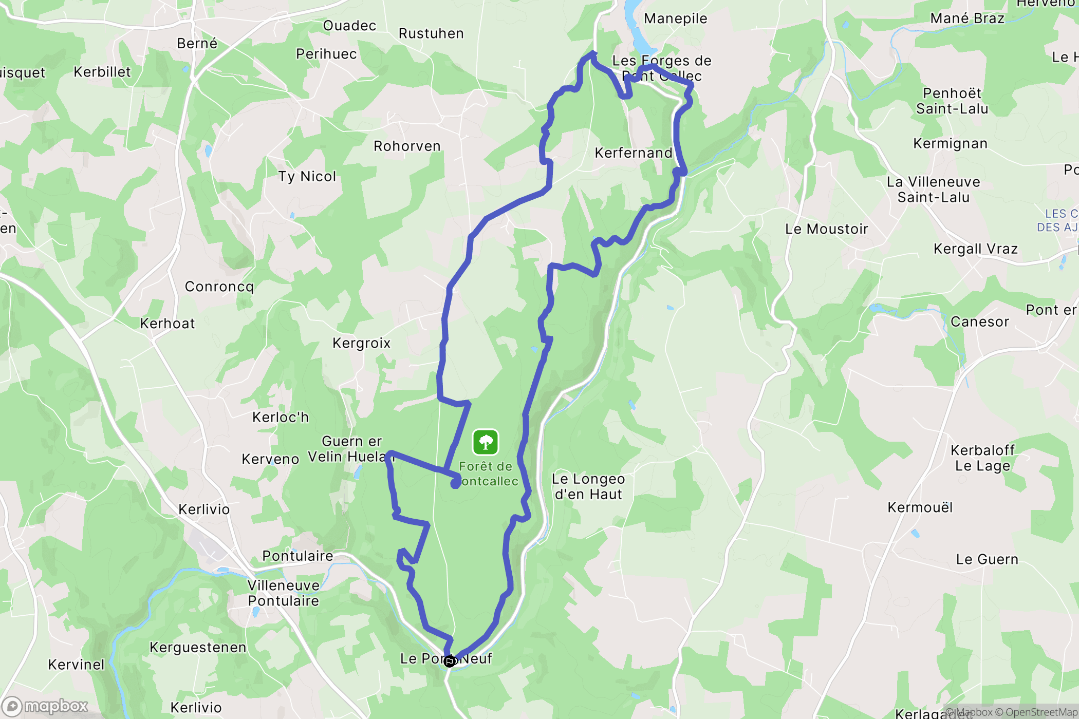 Berné : carte du parcours de randonnée - France