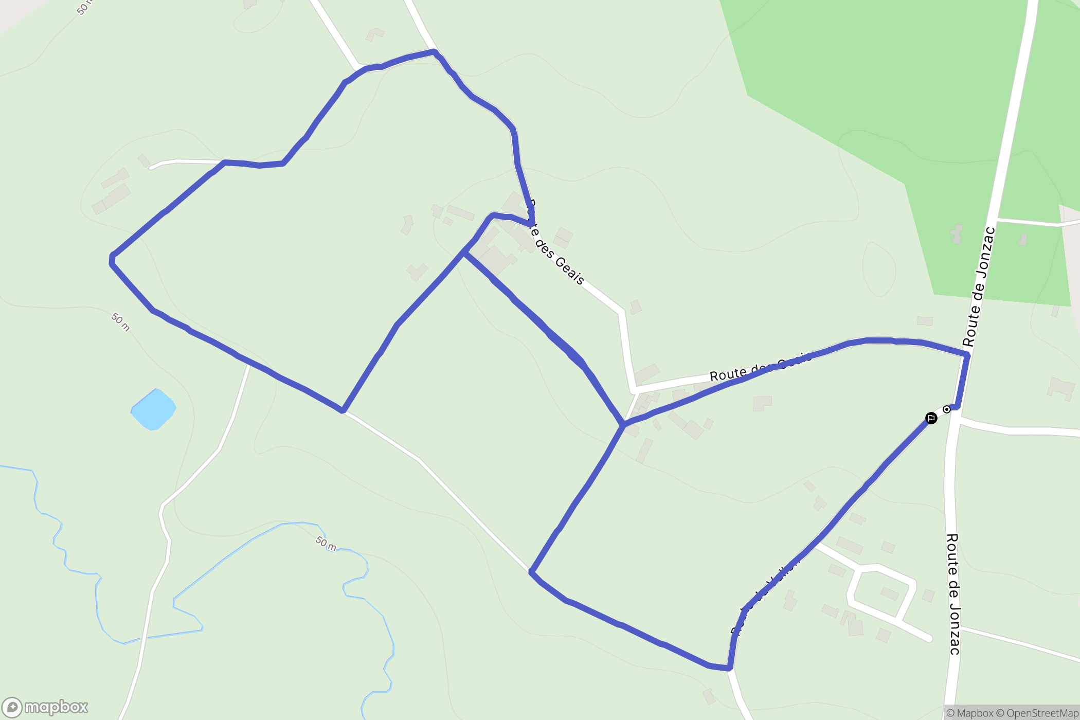 Saint-Simon-de-Bordes : carte du parcours de randonnée - France