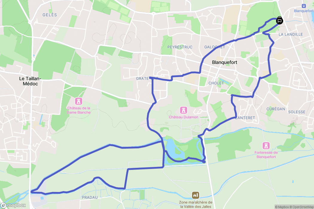 Blanquefort : carte du parcours de randonnée - France