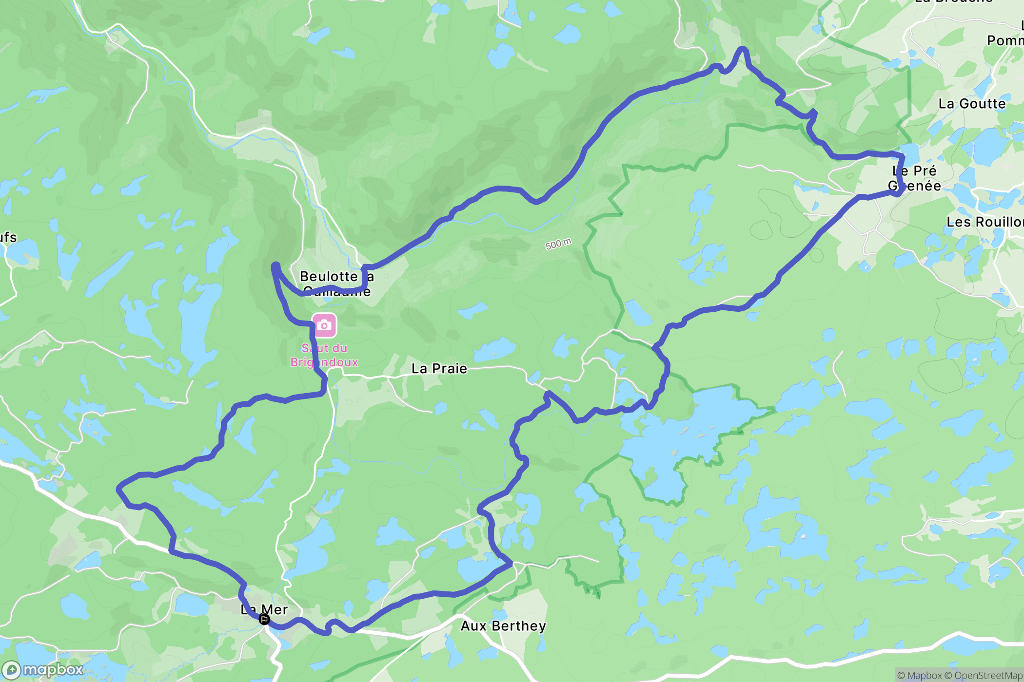Faucogney-et-la-Mer : carte du parcours de randonnée - France