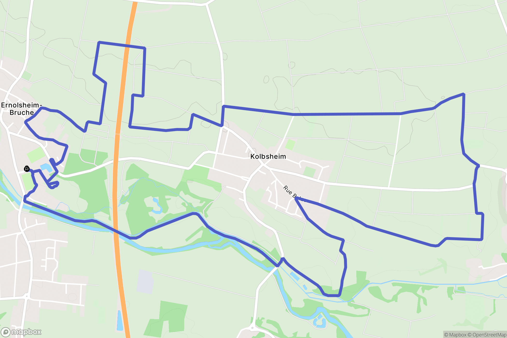Ernolsheim-Bruche : carte du parcours de randonnée - France