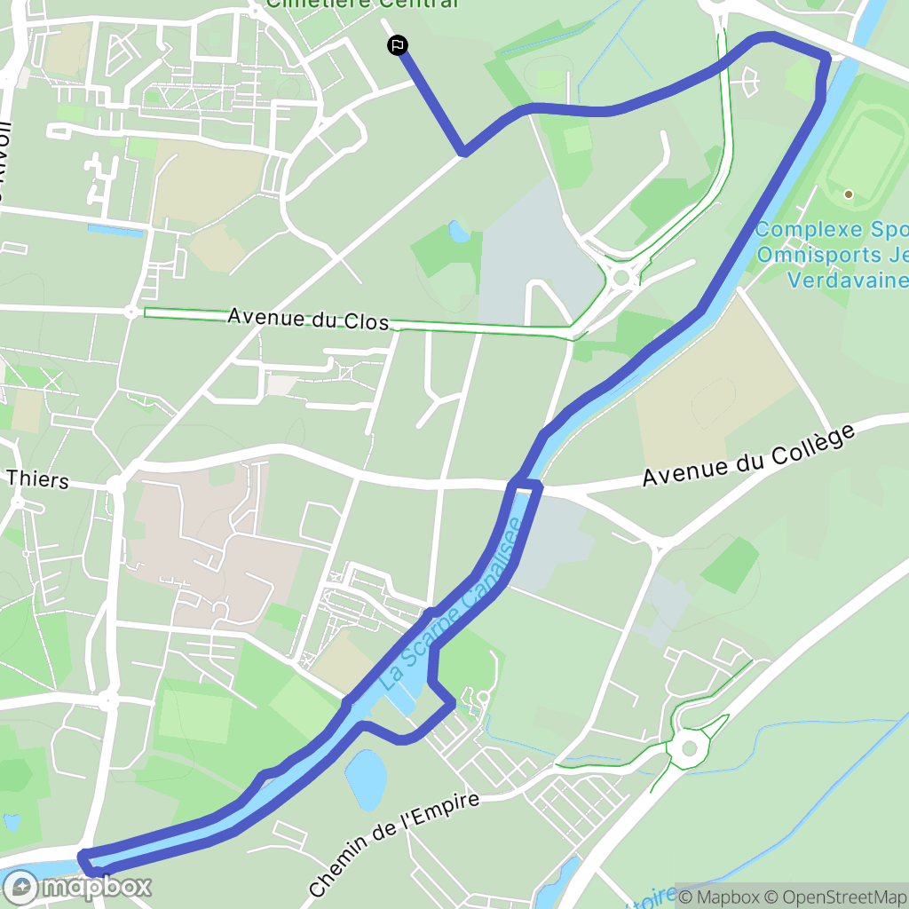 Saint-Amand-les-Eaux : carte du parcours de randonnée - France