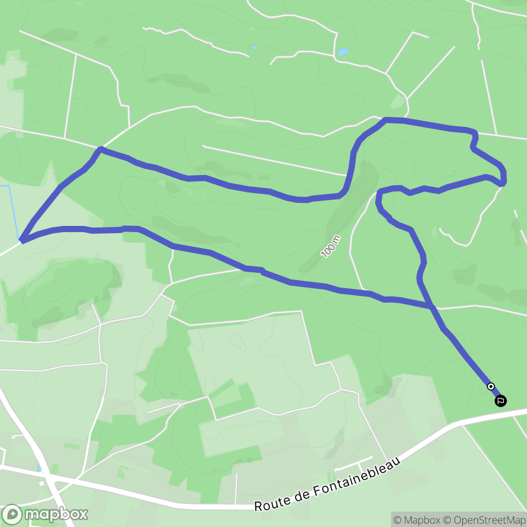 Milly-la-Forêt : carte du parcours de randonnée - France