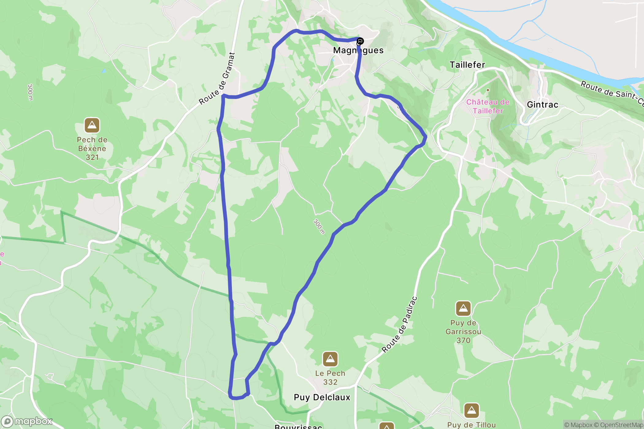 Carennac : carte du parcours de randonnée - France
