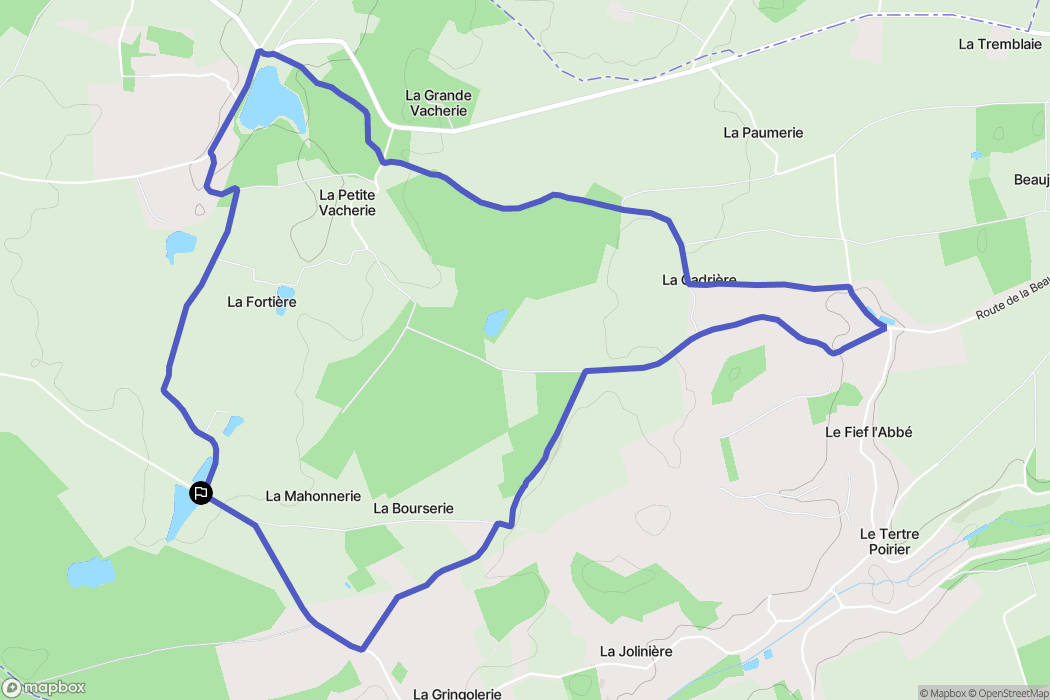Saint-Aubin-le-Dépeint : carte du parcours de randonnée - France