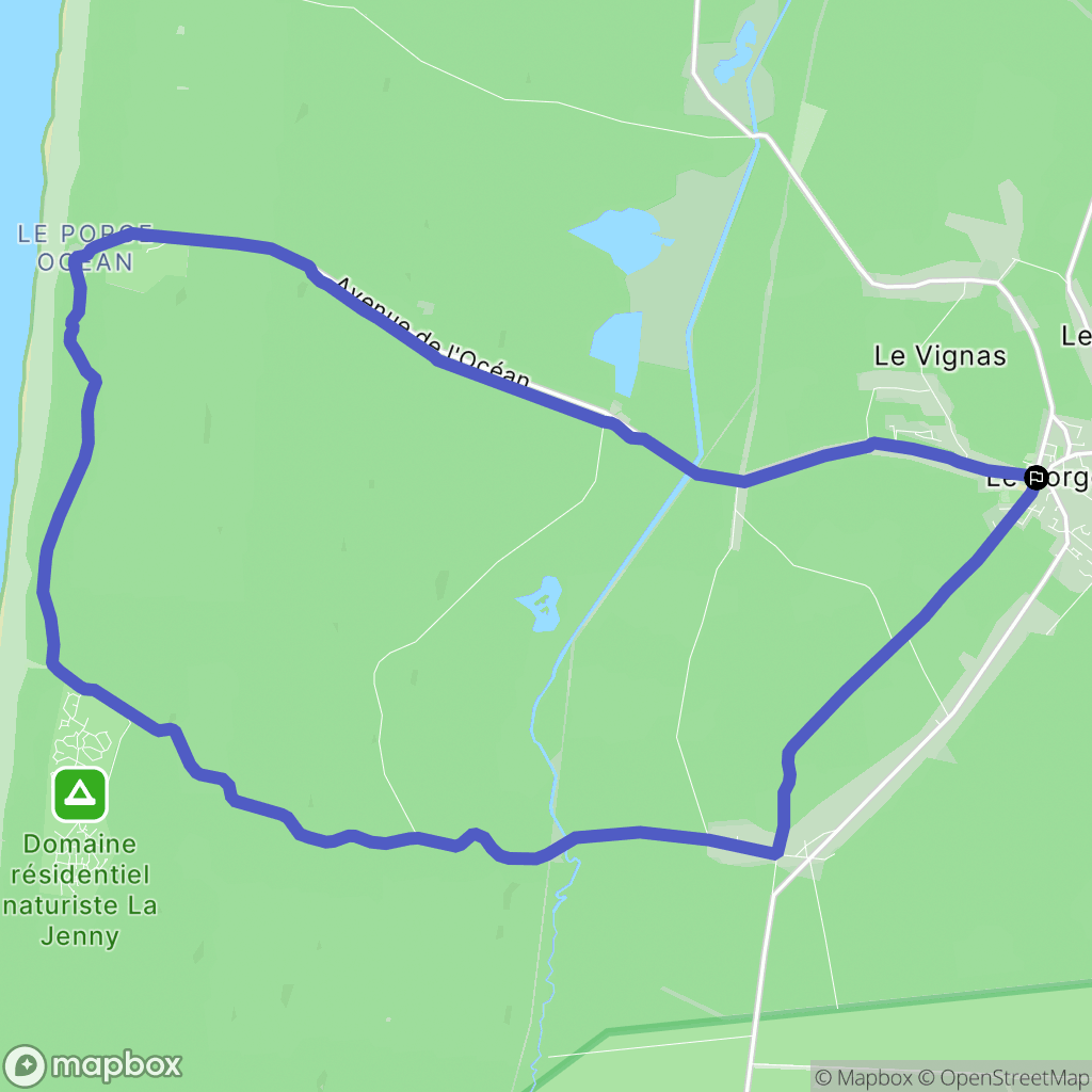 Le Porge : carte du parcours de randonnée - France