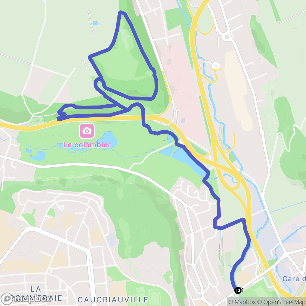 Harfleur : carte du parcours de randonnée - France