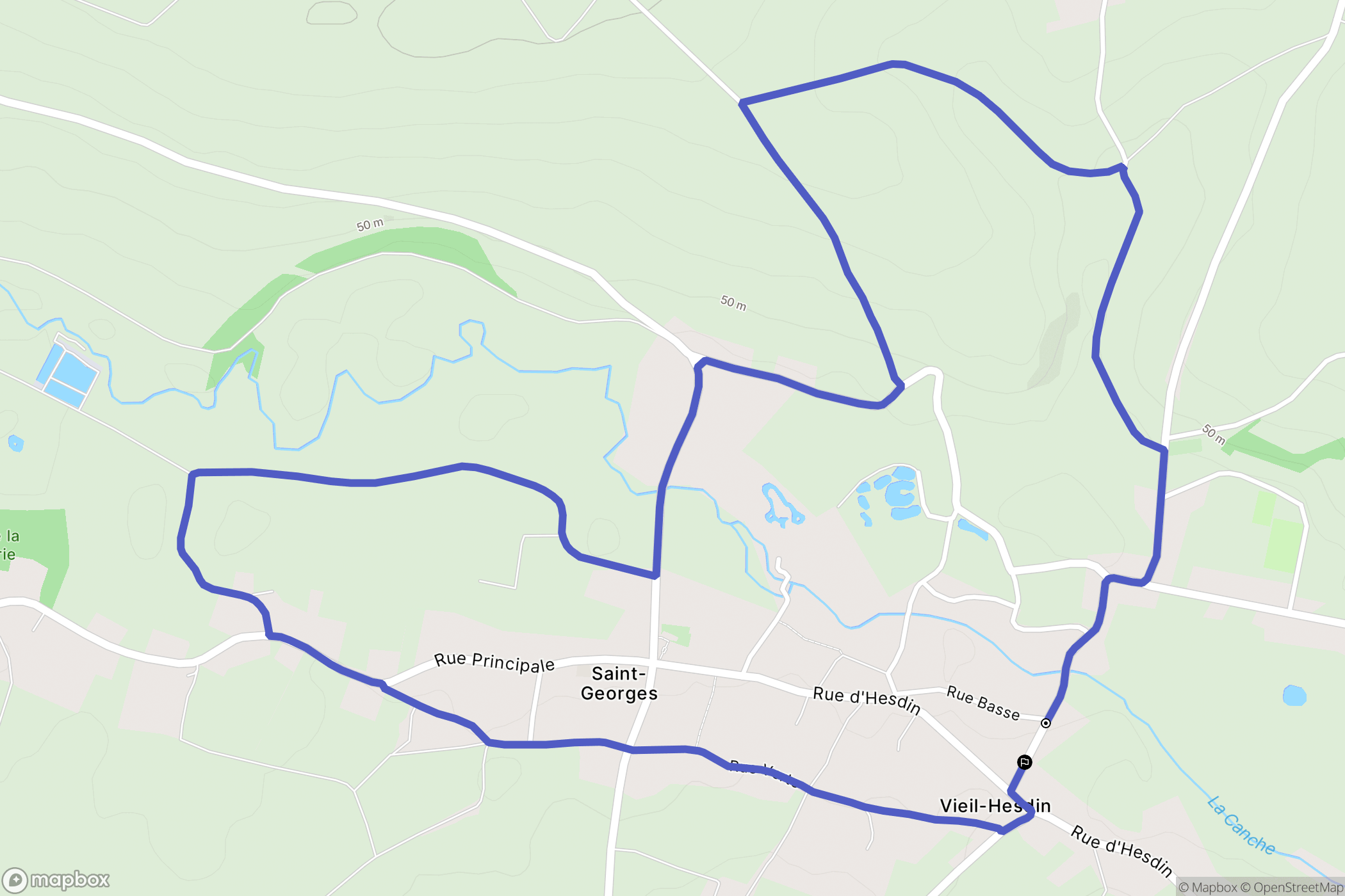 Vieil-Hesdin : carte du parcours de randonnée - France