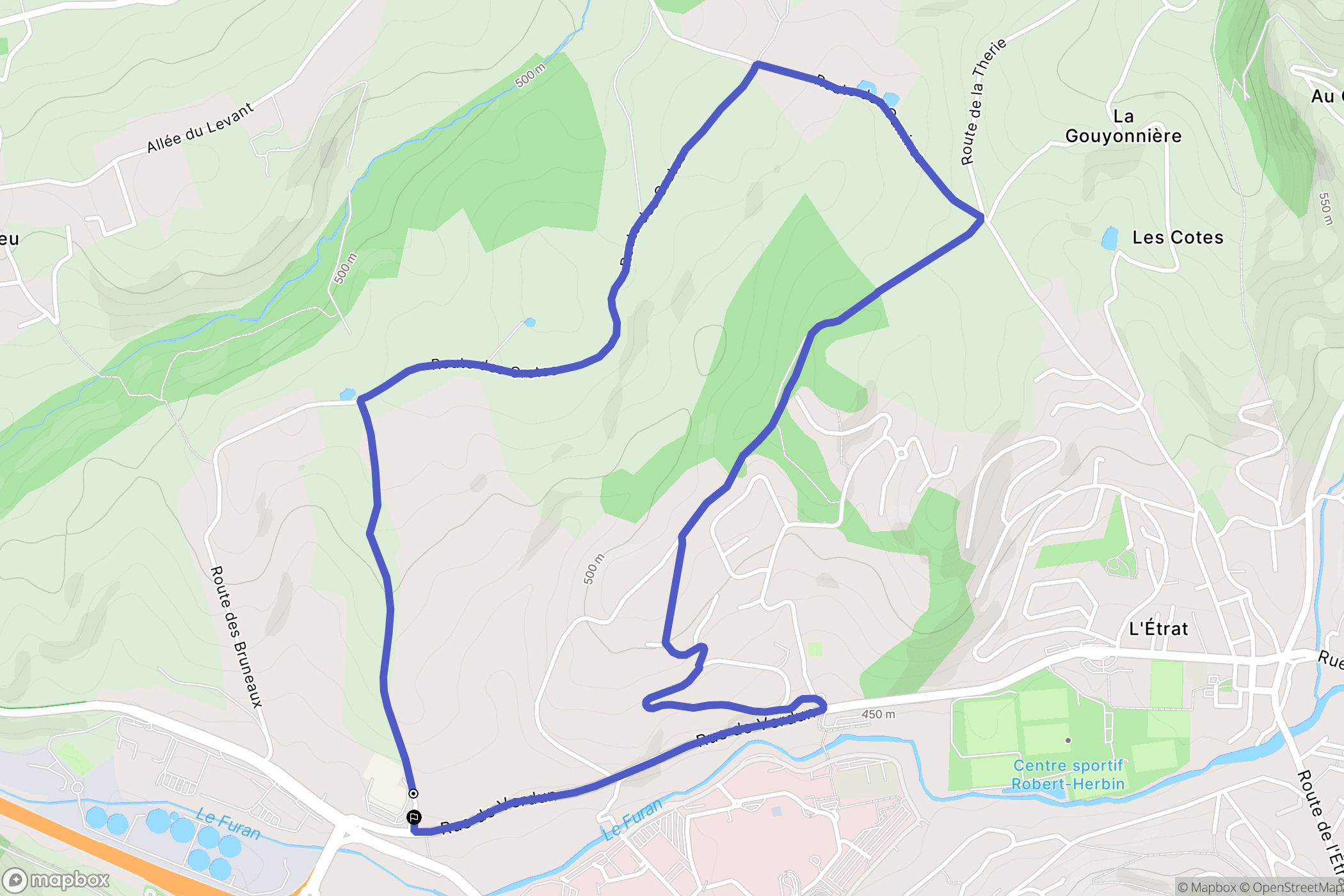 L'Etrat : carte du parcours de randonnée - France